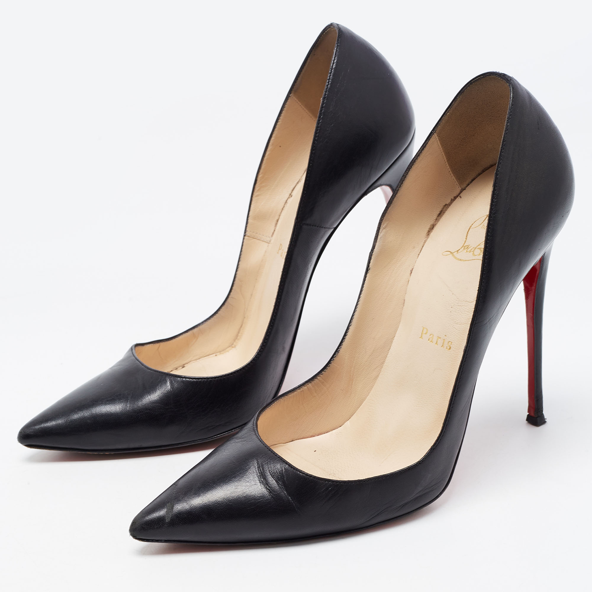 

Christian Louboutin Black Leather So Kate Pumps Size