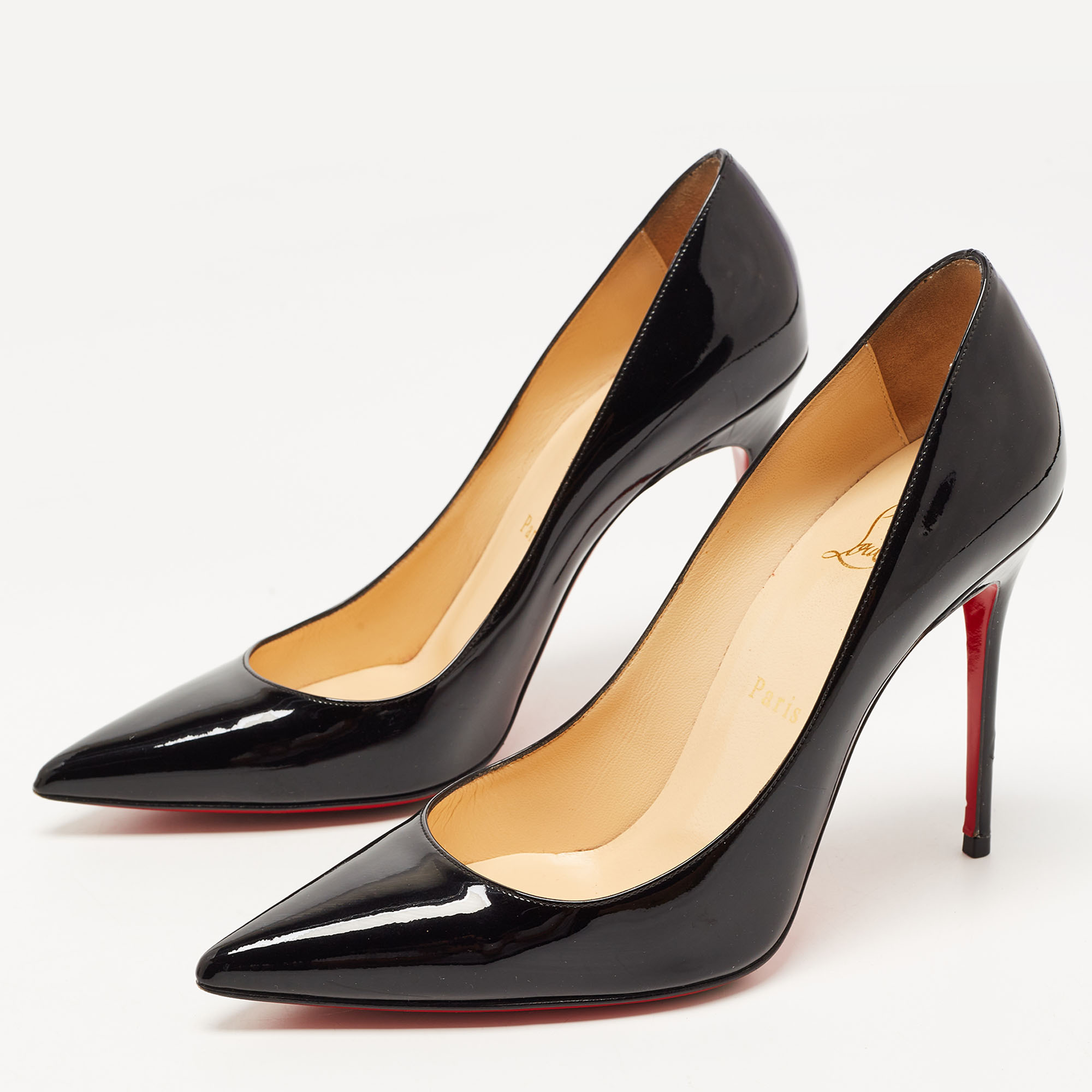 

Christian Louboutin Black Patent Leather So Kate Pointed Toe Pumps Size