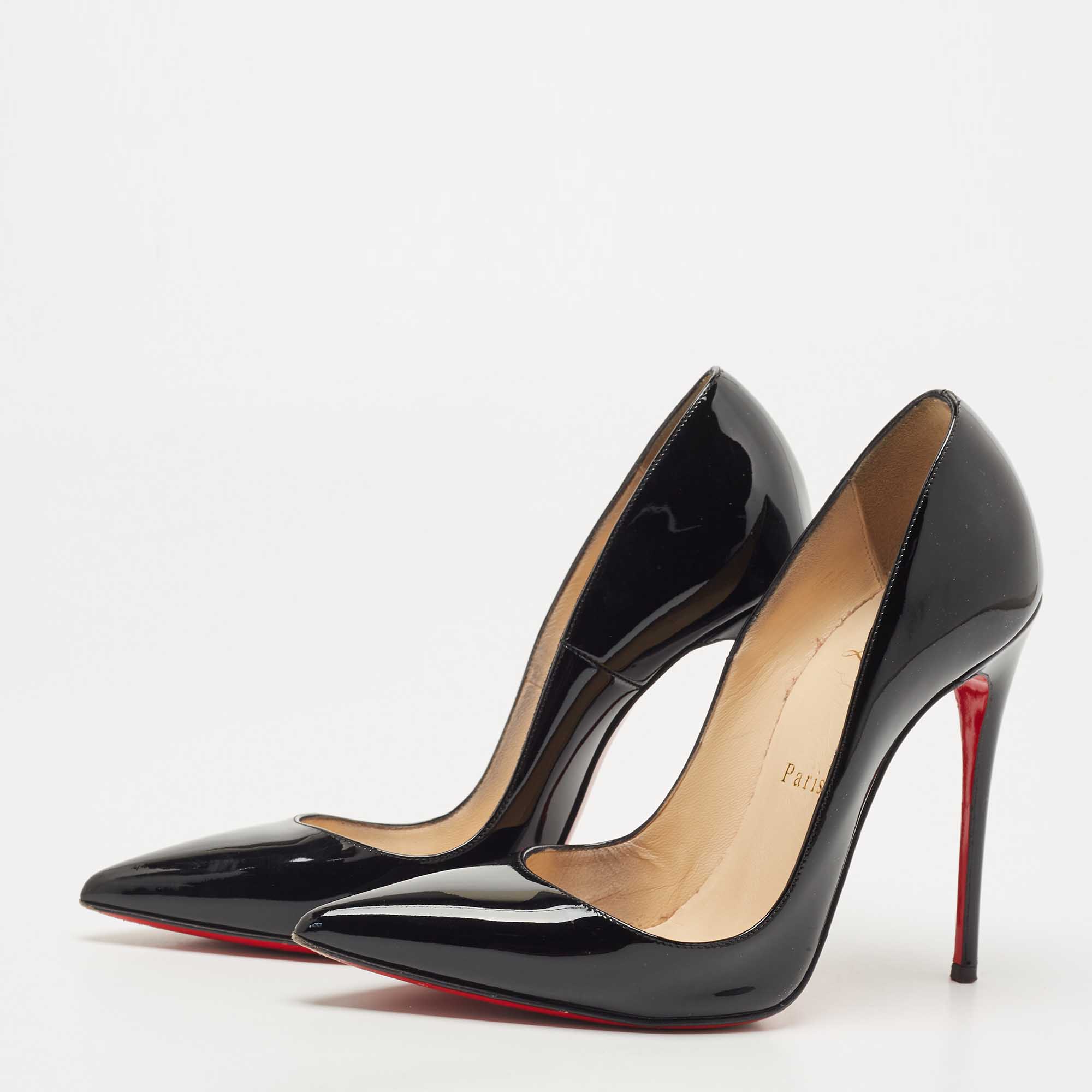 

Christian Louboutin Black Patent Leather So Kate Pumps Size