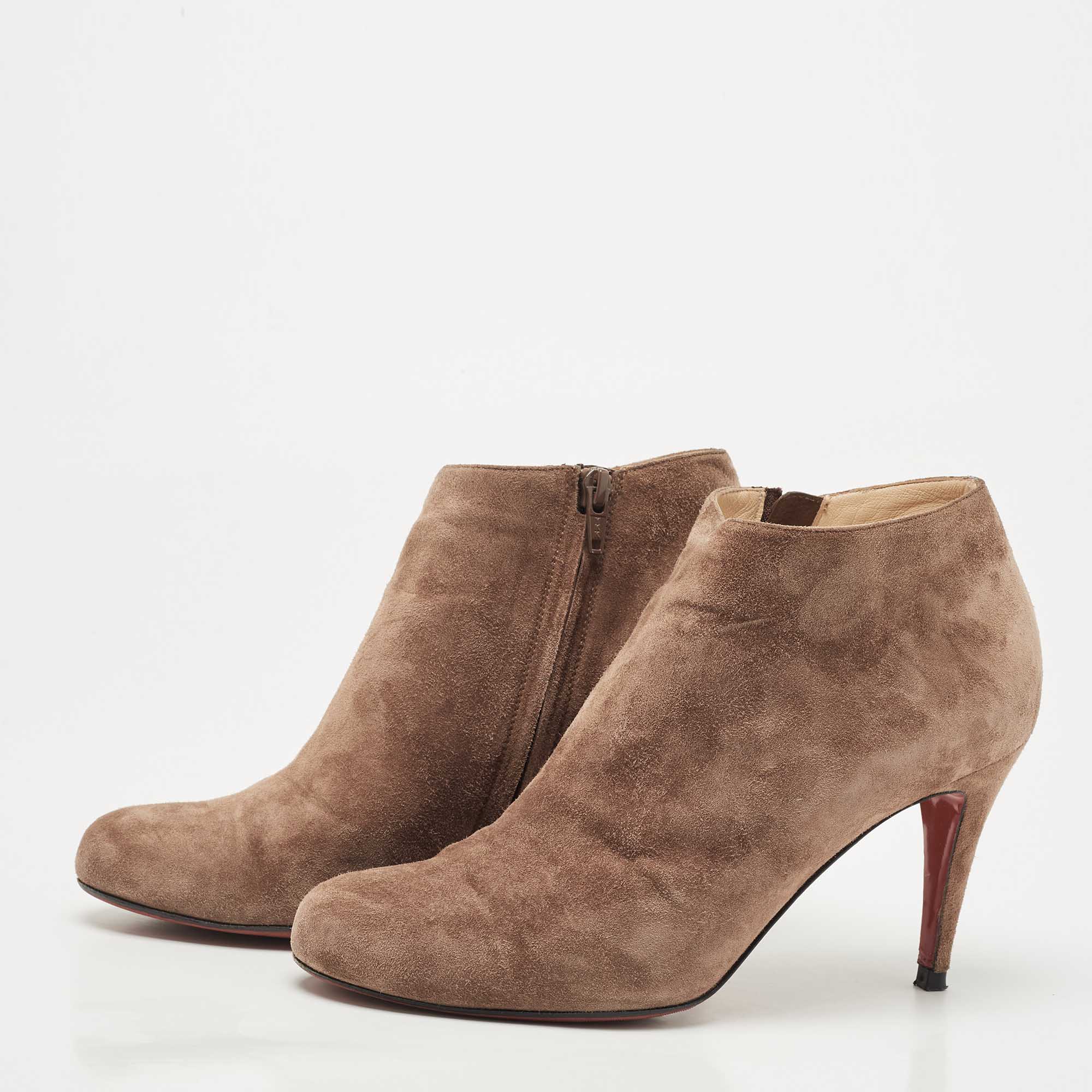 

Christian Louboutin Brown Suede Ankle Booties Size