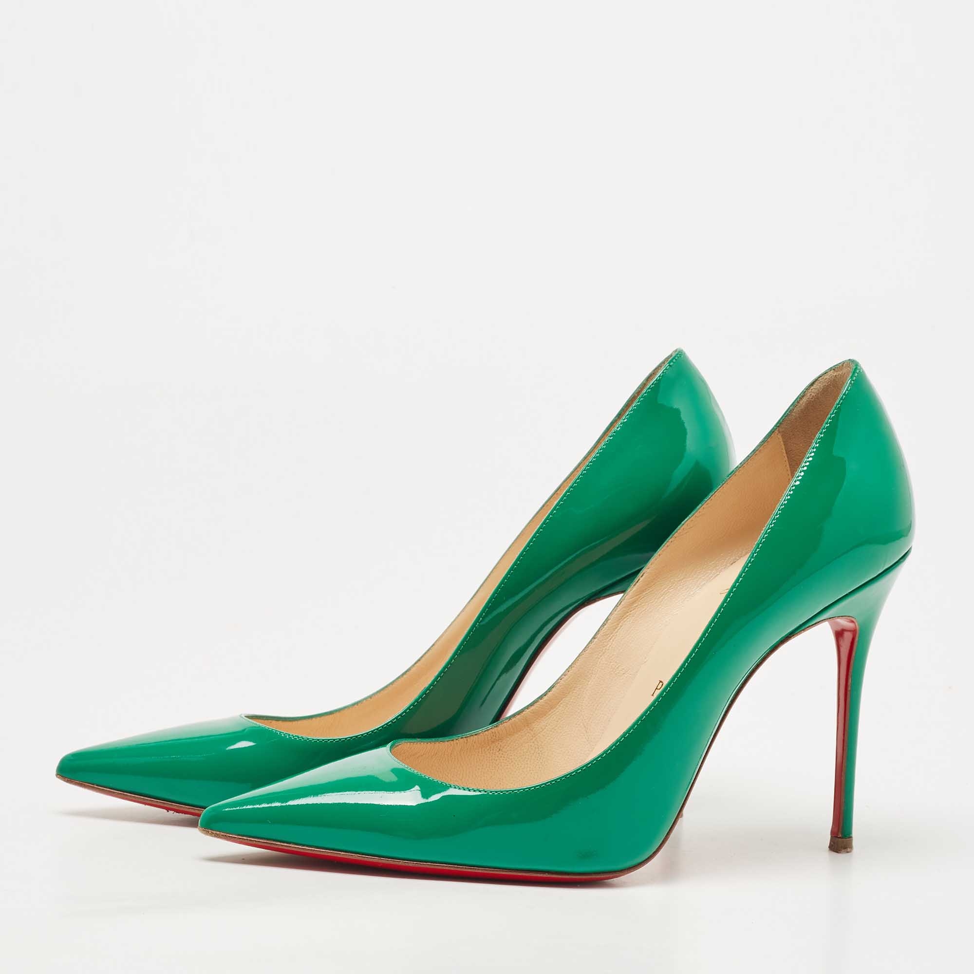 

Christian Louboutin Green Patent So Kate Pumps Size