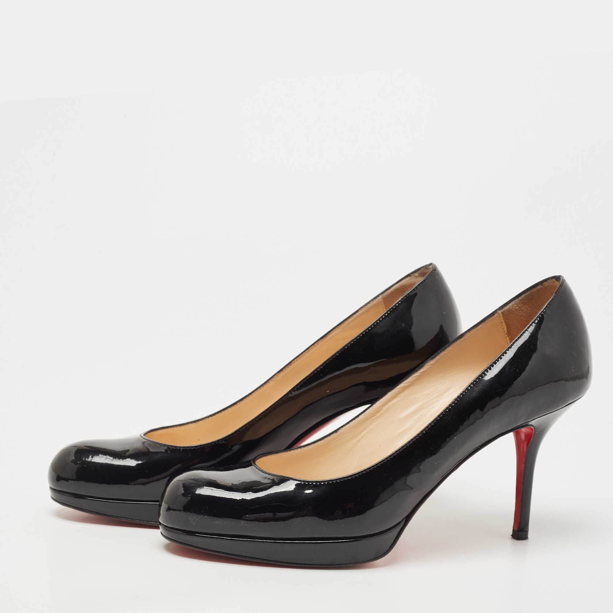 

Christian Louboutin Black Patent New Simple Pumps Size
