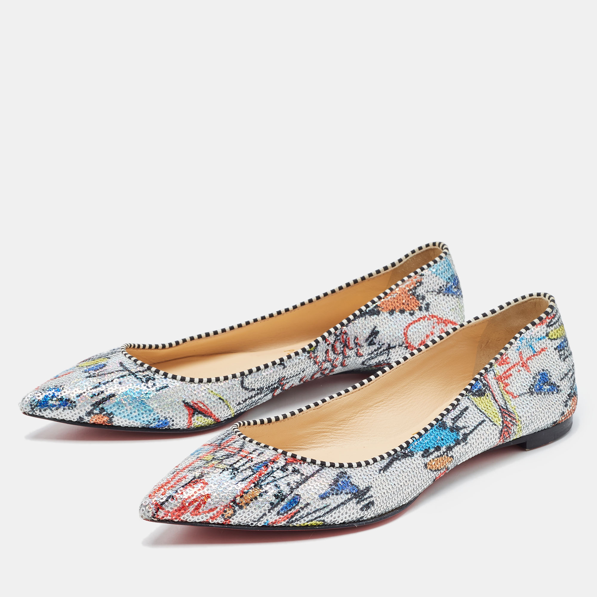 

Christian Louboutin Multicolor Sequins Ballet Flats Size