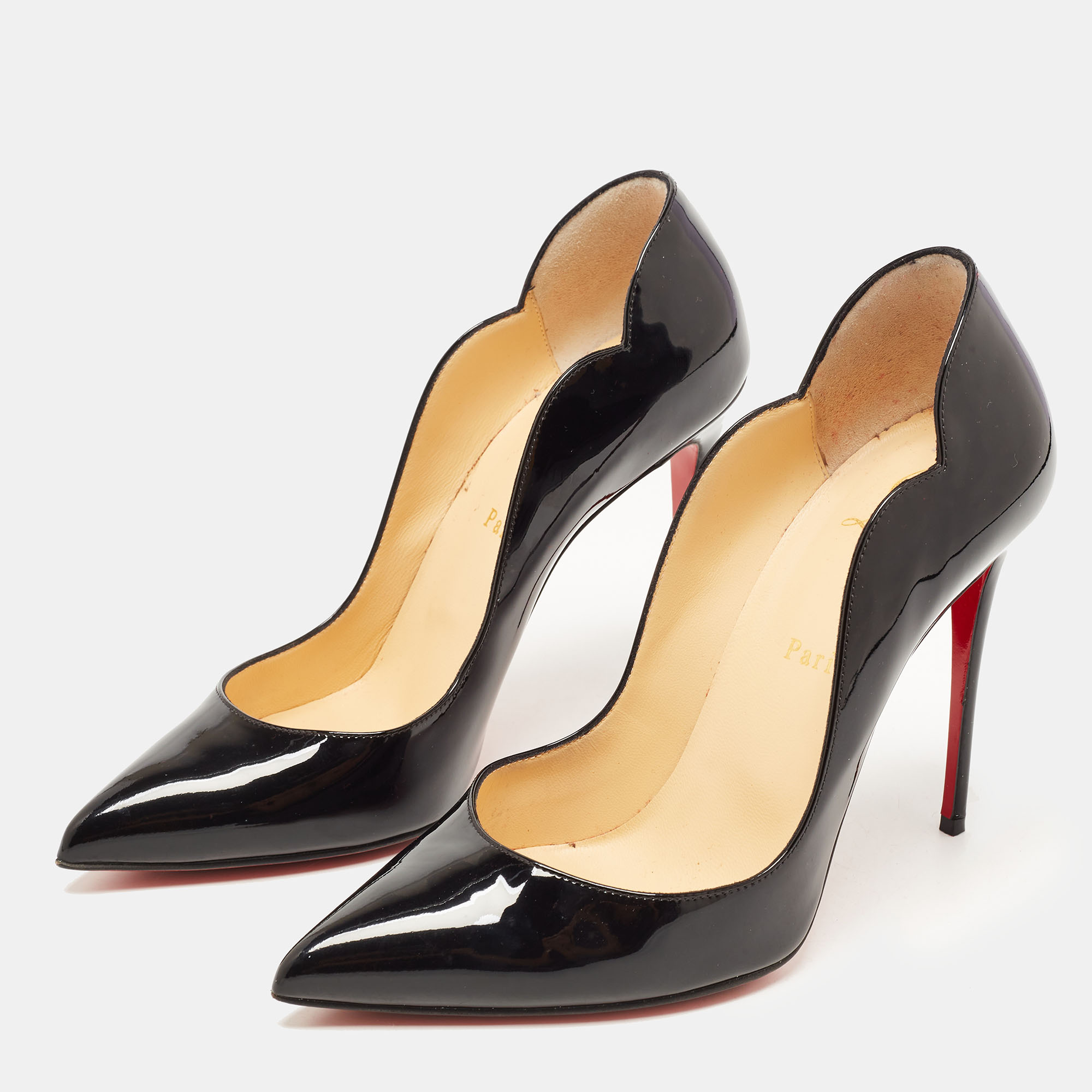 

Christian Louboutin Black Patent Hot Chick Pumps Size