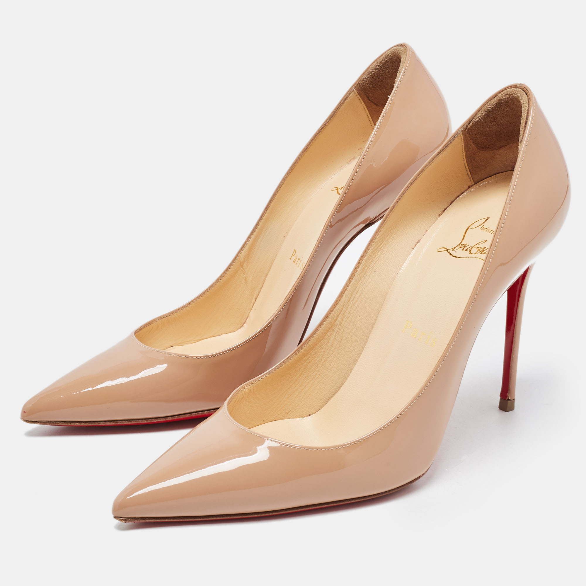 

Christian Louboutin Beige Patent Leather Pigalle Pumps Size