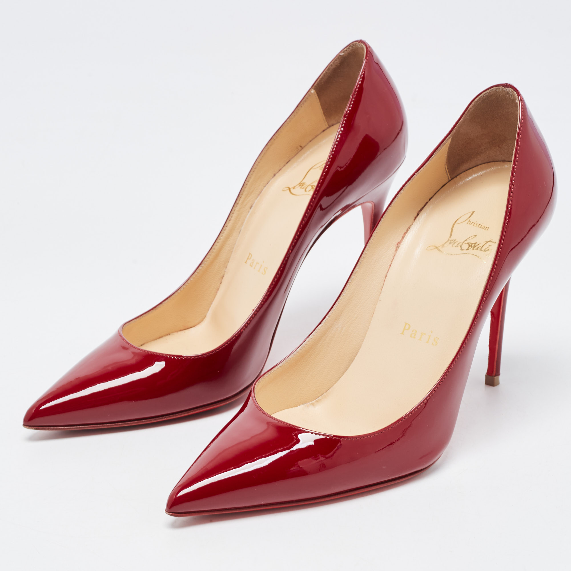 

Christian Louboutin Red Patent Leather Pigalle Pointed Toe Pumps Size