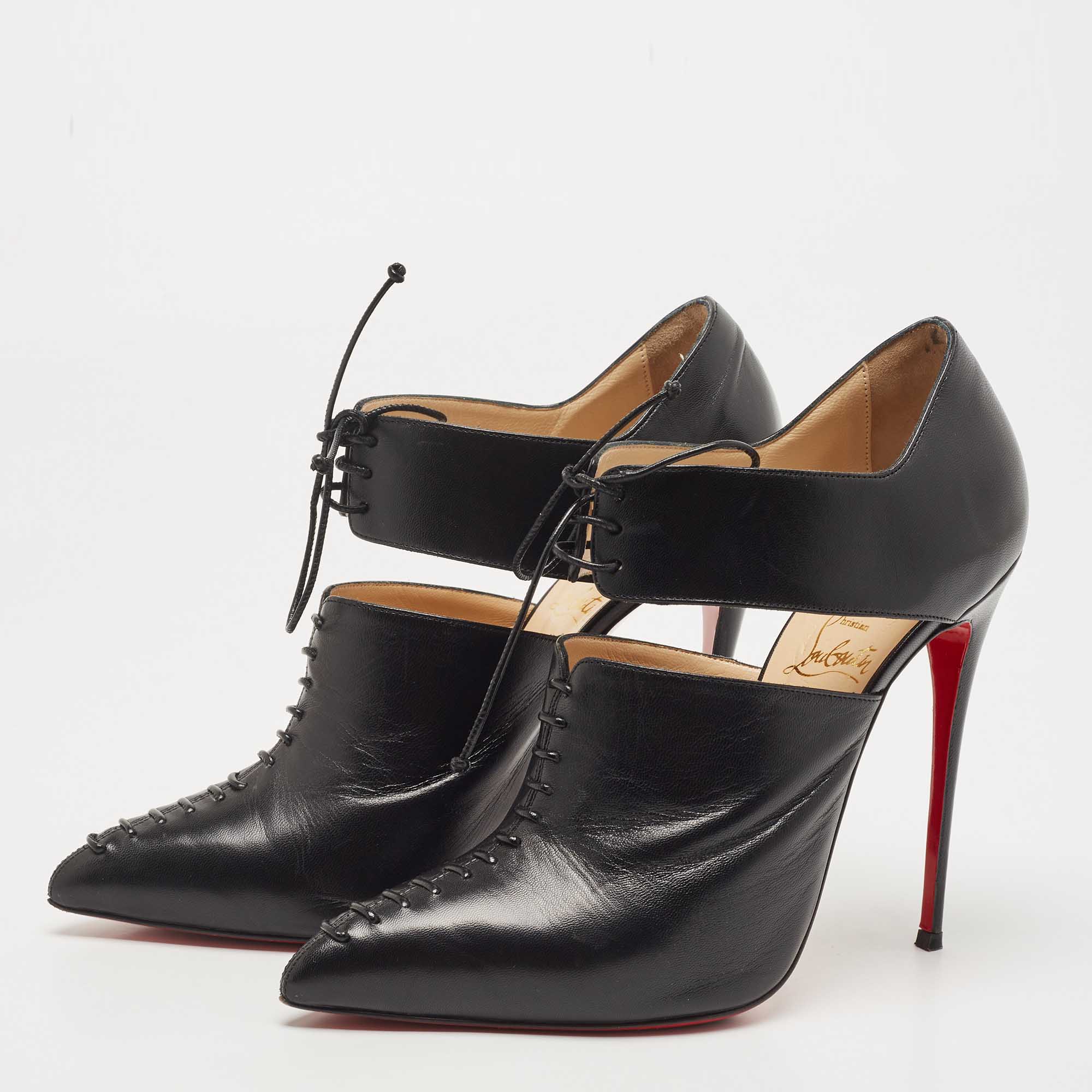 

Christian Louboutin Black Leather Corsita Booties Size