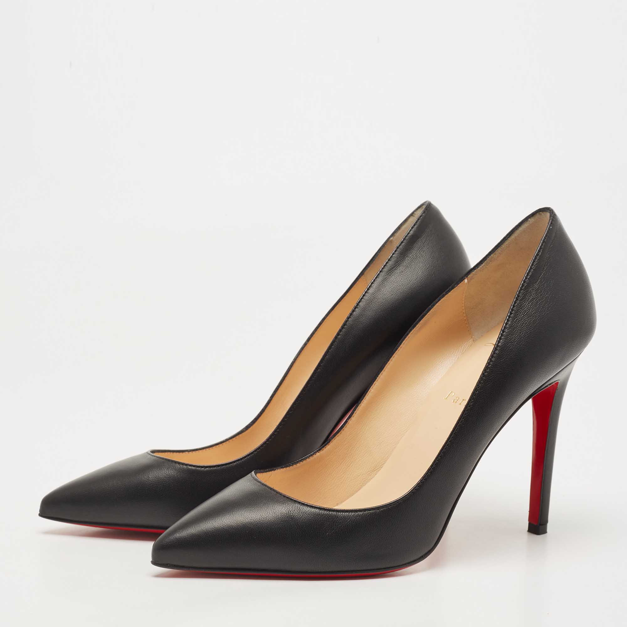 

Christian Louboutin Black Leather Pigalle Pointed Toe Pumps Size
