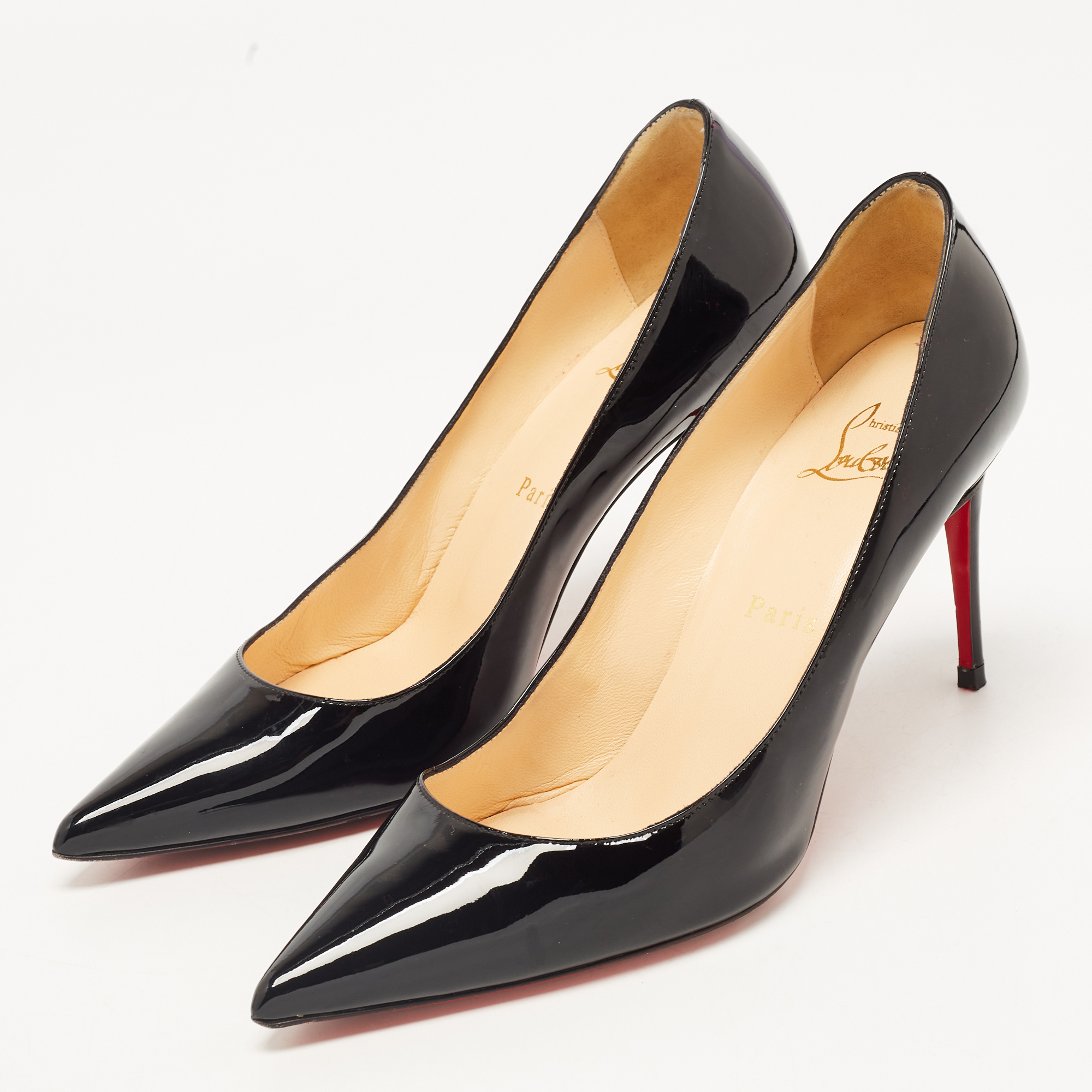 

Christian Louboutin Black Patent Pigalle Pointed Toe Pumps Size