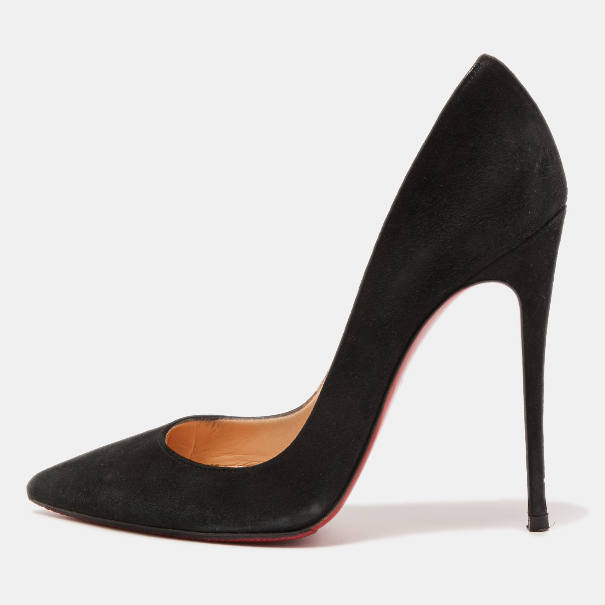 Pre-owned Christian Louboutin Black Suede So Kate Pumps Size 38