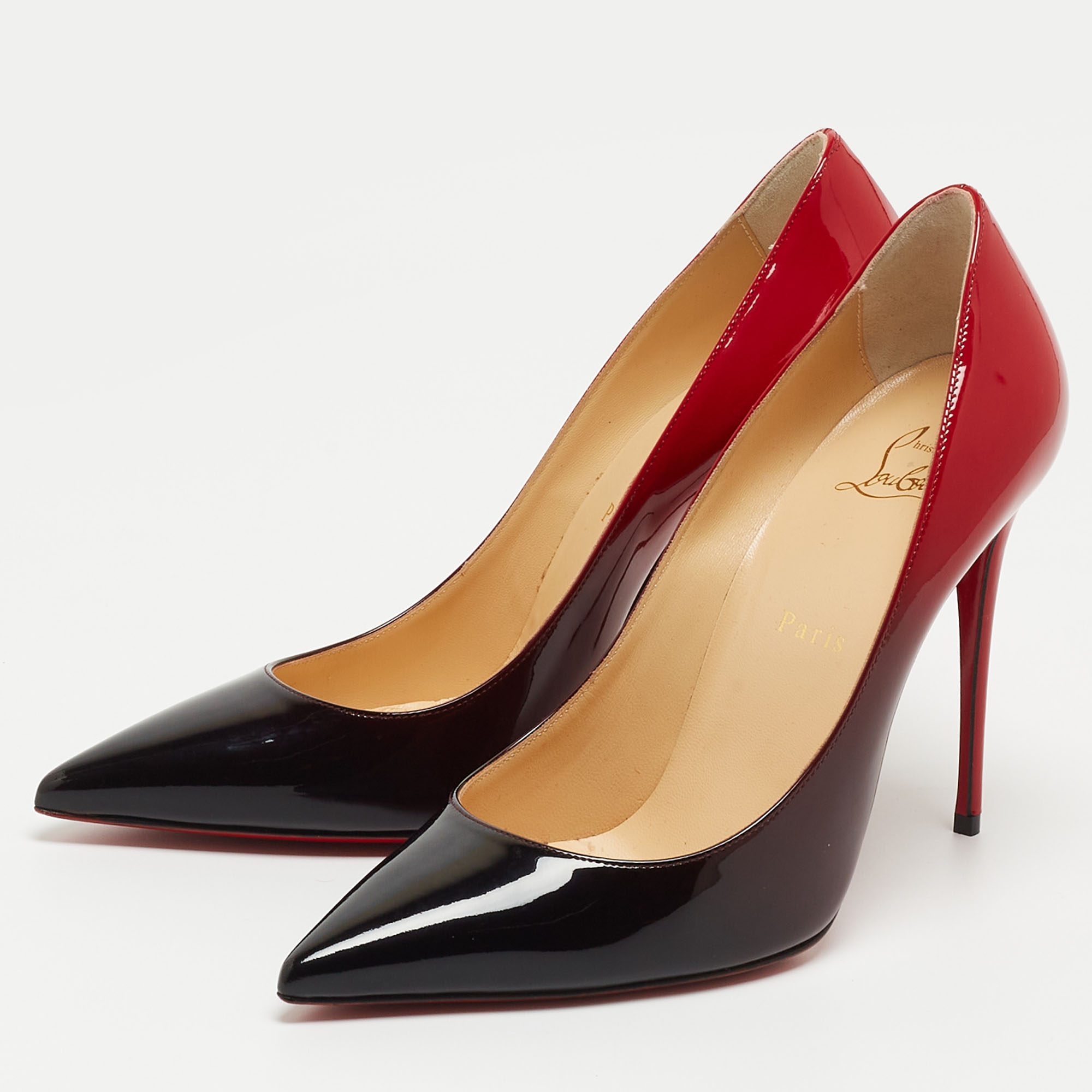 

Christian Louboutin Red/Black Ombre Patent Leather Kate Pumps Size