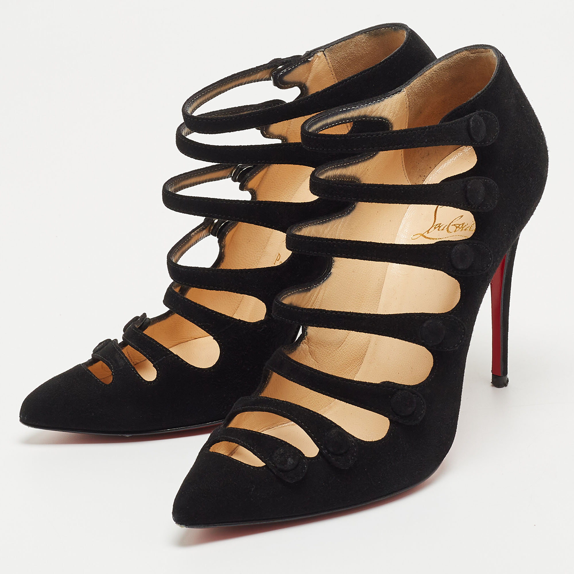 

Christian Louboutin Black Suede Viennana Pumps Size