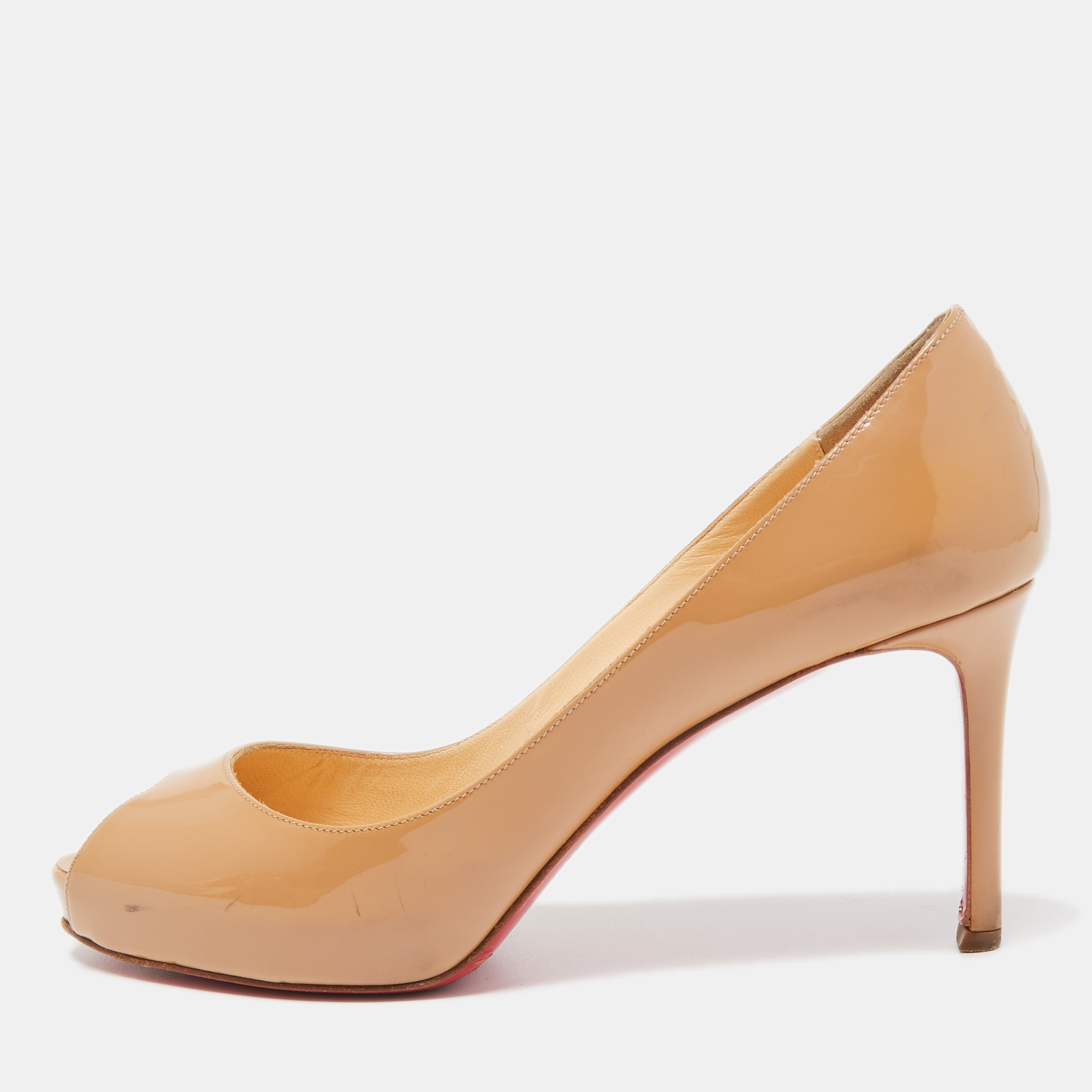 

Christian Louboutin Beige Patent Leather Very Prive Pumps Size