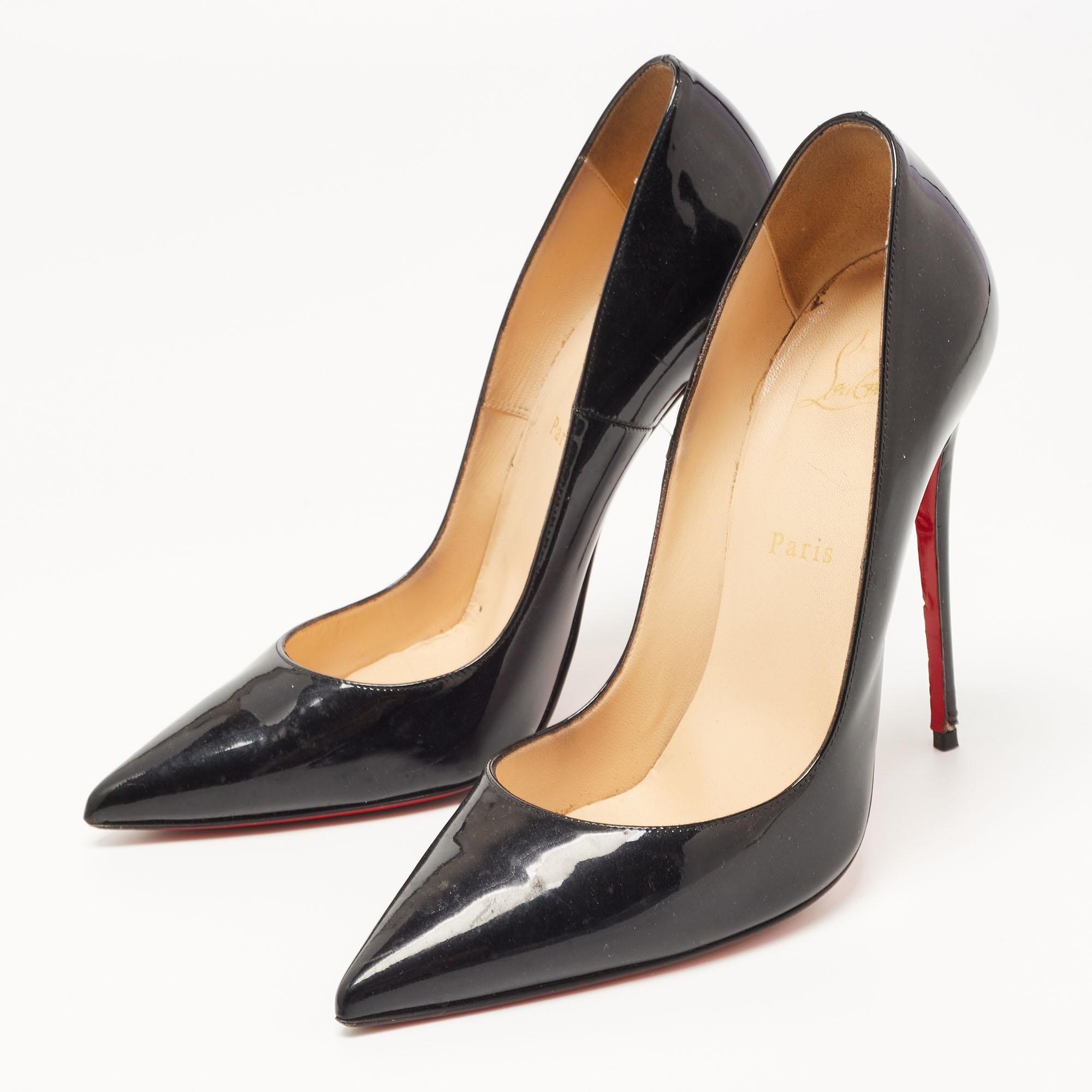 

Christian Louboutin Black Patent Leather So Kate Pumps Size