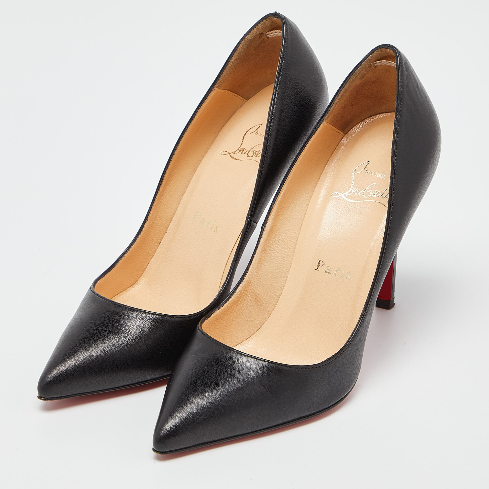 

Christian Louboutin Black Leather Pigalle Pointed Toe Pumps Size