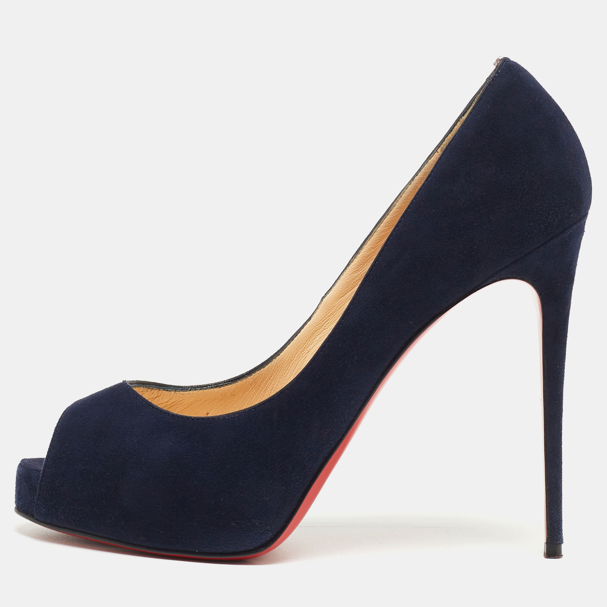 

Christian Louboutin Navy Blue Suede New Very Prive Pumps Size