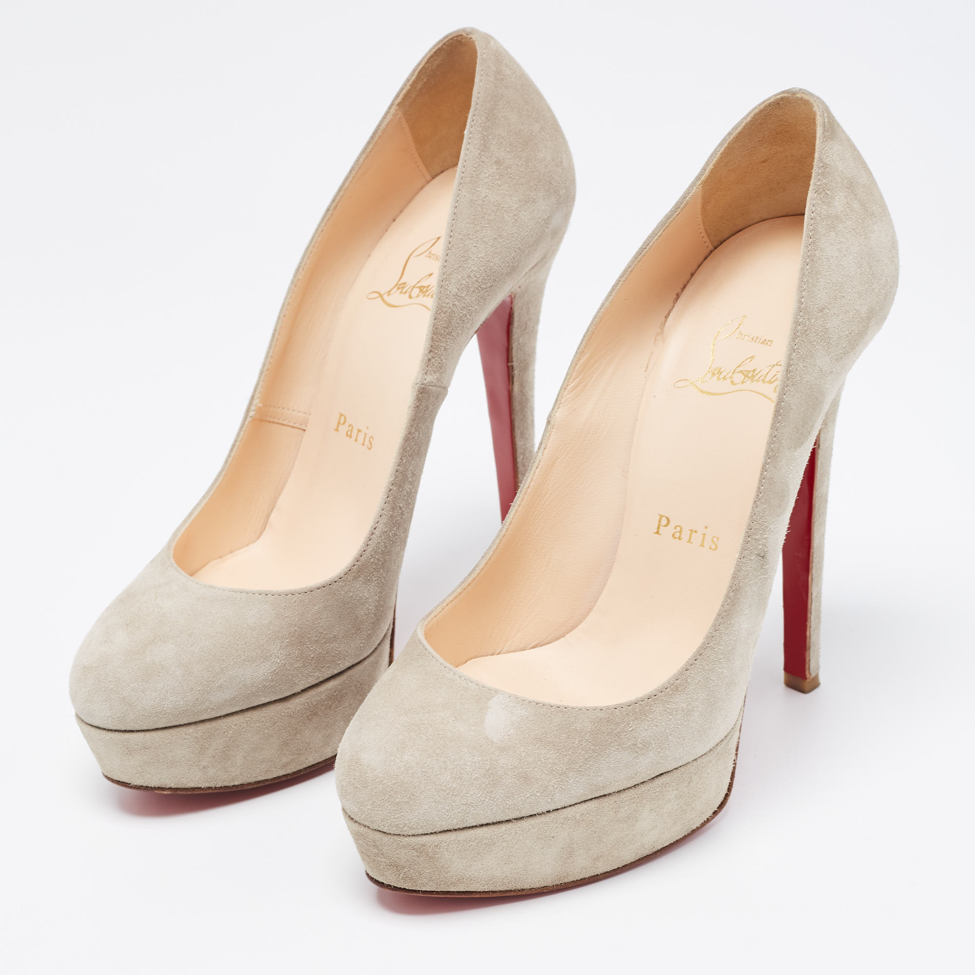 

Christian Louboutin Grey Suede Bianca Pumps Size