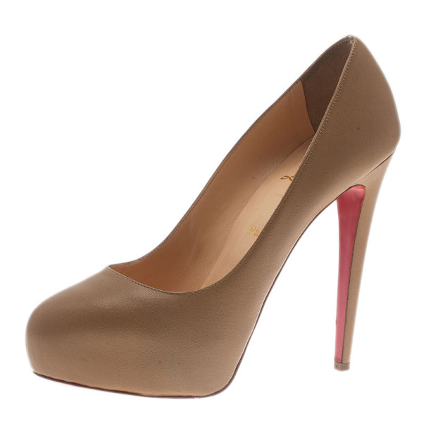 Christian Louboutin Beige Leather Miss Clichy Pumps Size 39