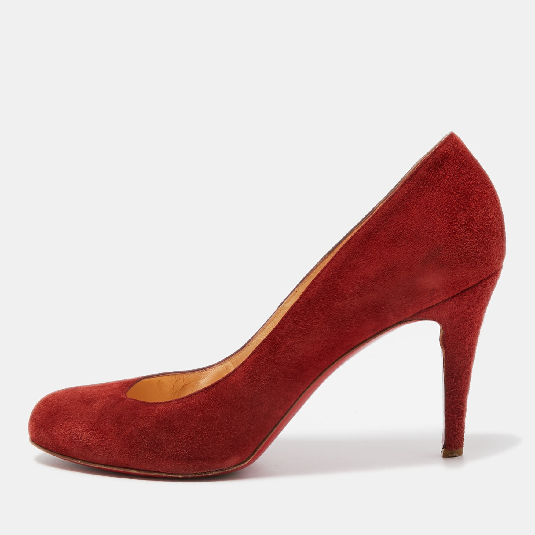 Pre-owned Christian Louboutin Red Suede Eloise Pumps Size 40