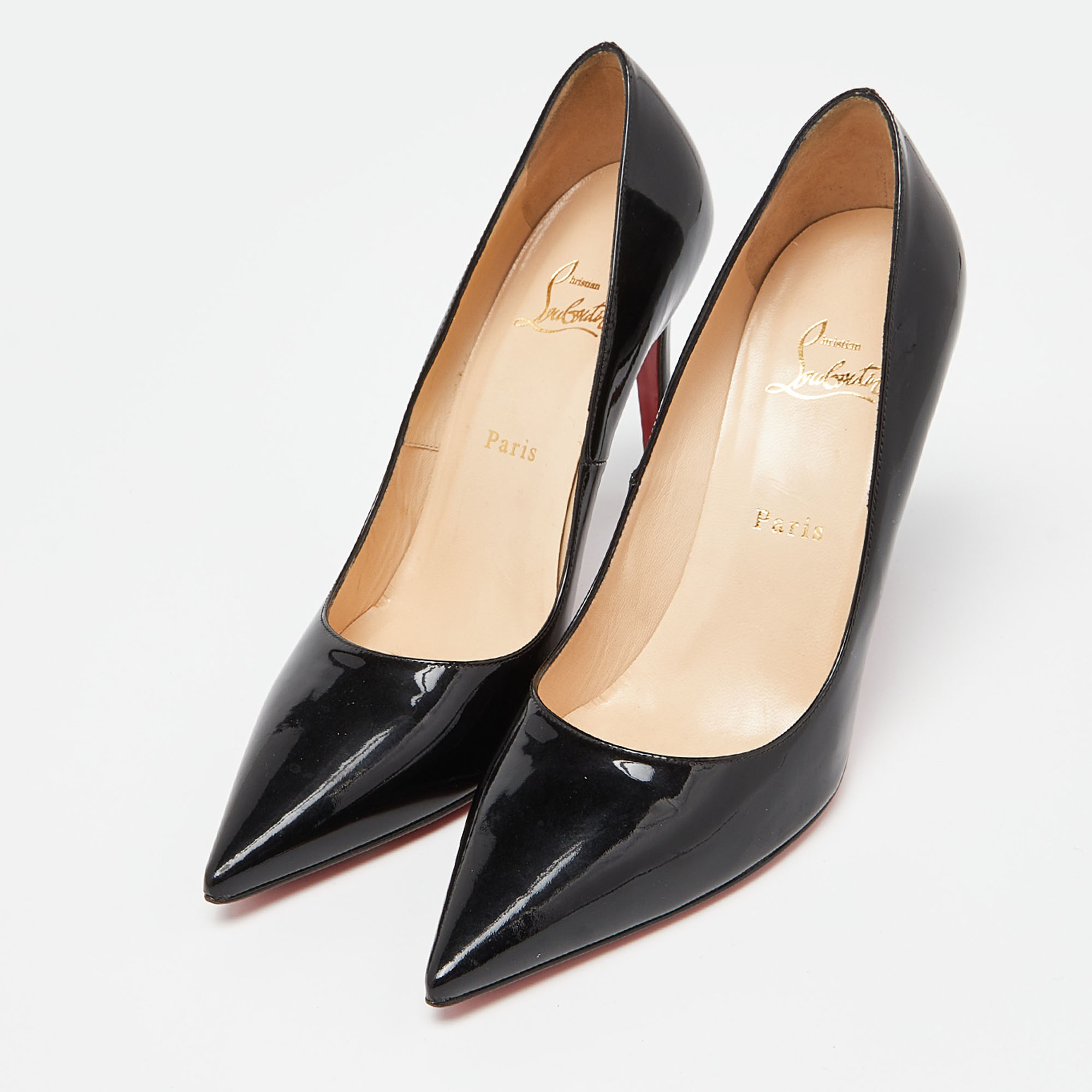 

Christian Louboutin Black Patent Leather Pointed Toe Pumps Size