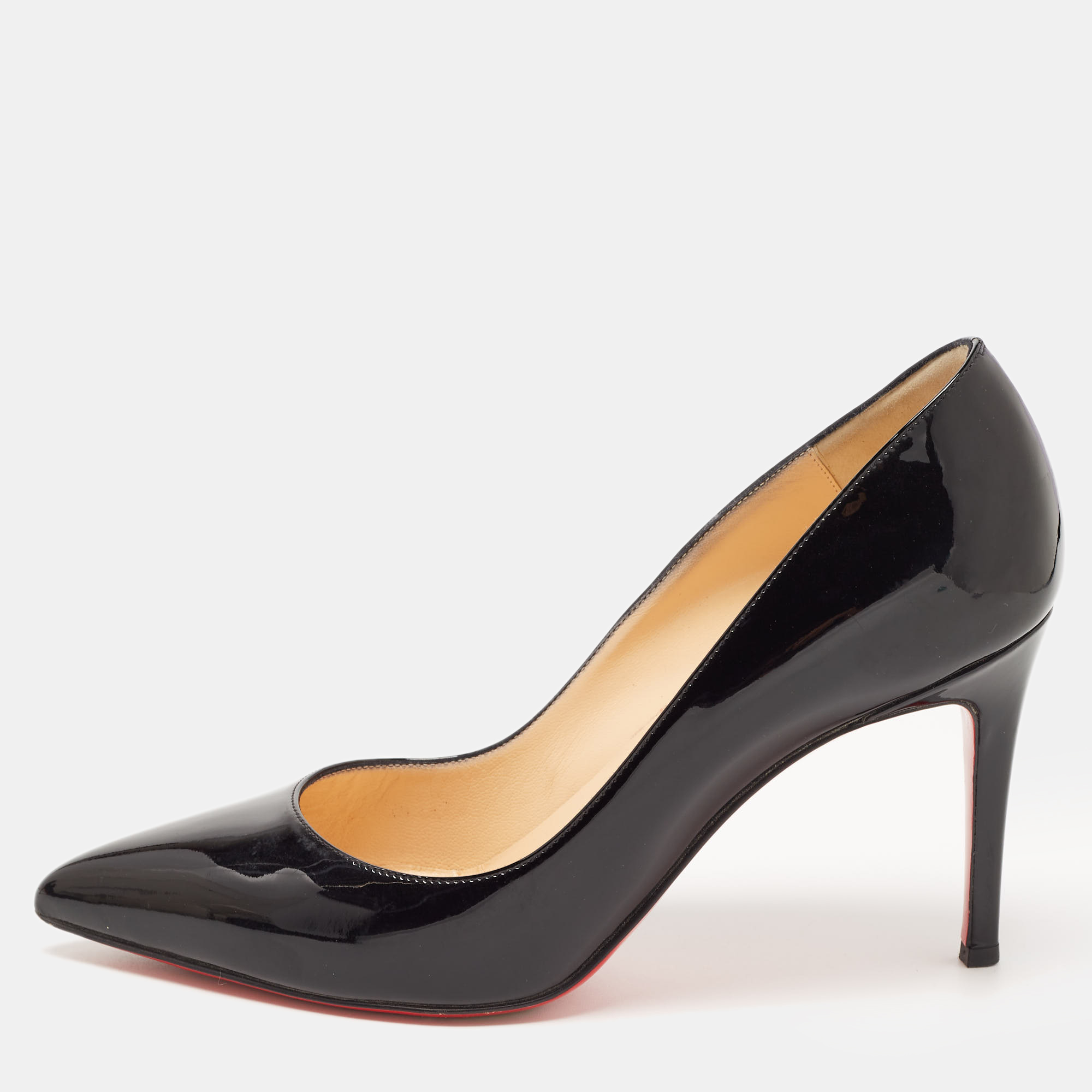 Pre Owned Christian Louboutin Black Patent So Kate Pumps Size 39