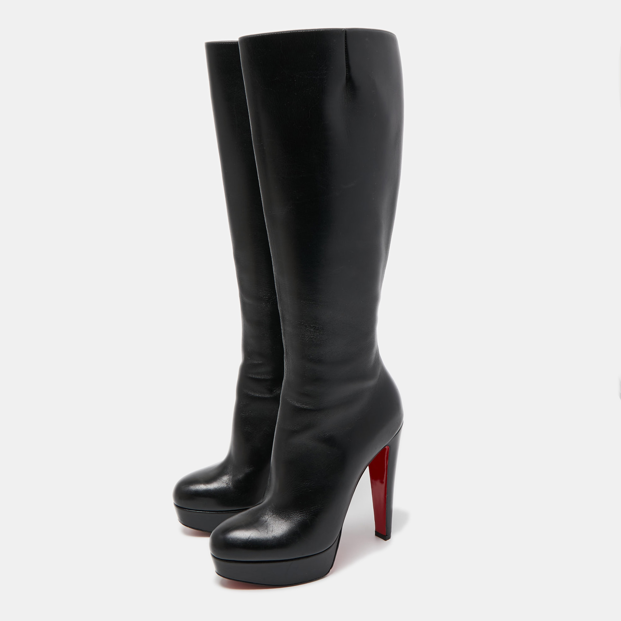 

Christian Louboutin Black Leather Knee Length Boots Size