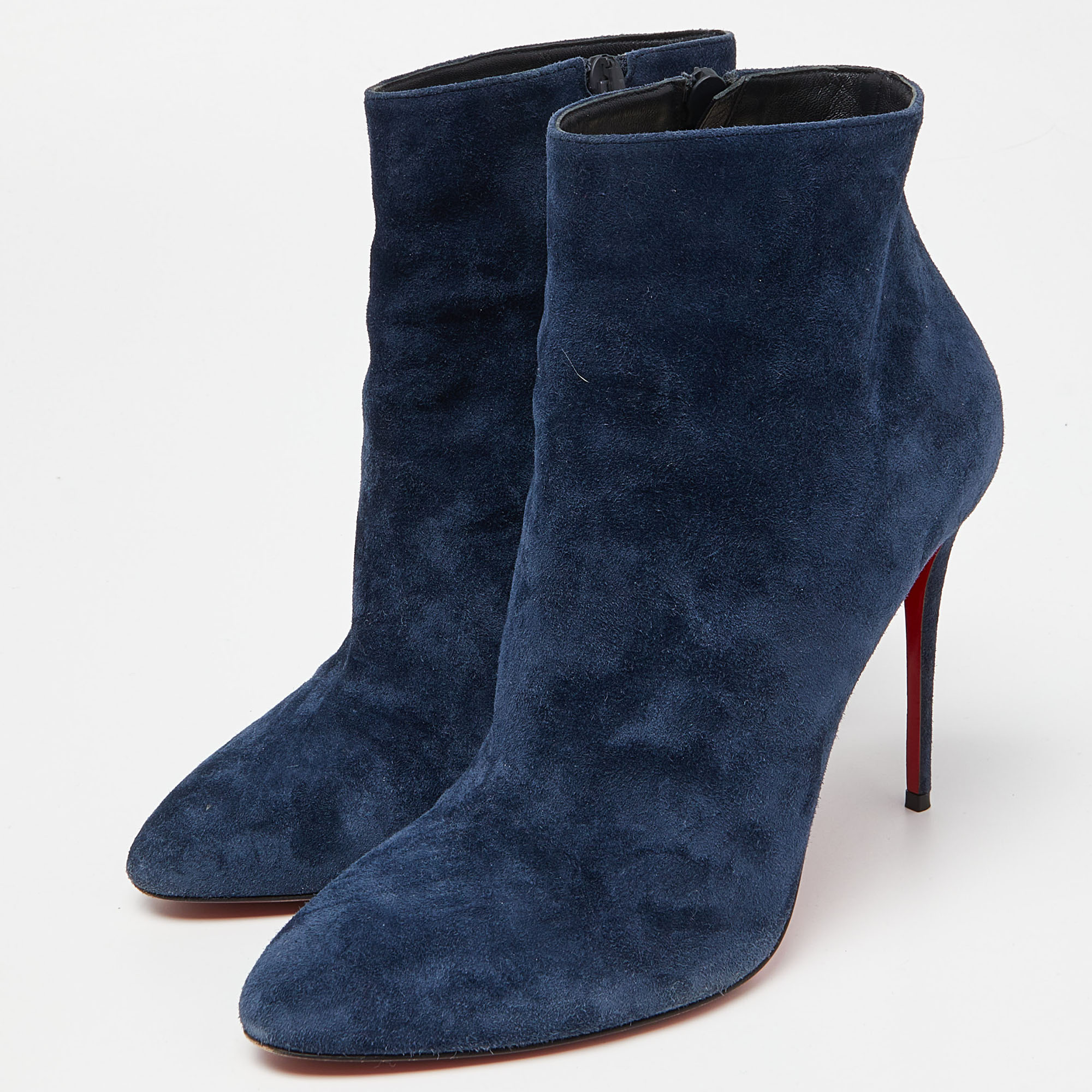 

Christian Louboutin Blue Suede Eloise 85 Boots Size