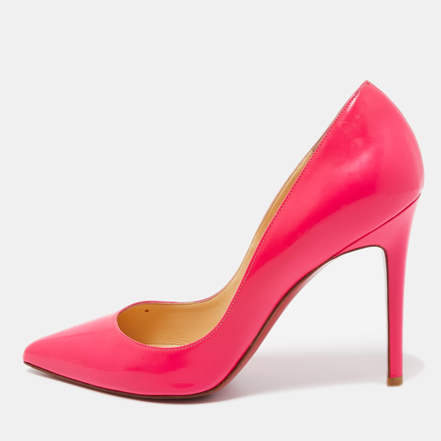 

Christian Louboutin Pink Leather So Kate Pointed Toe Pumps Size