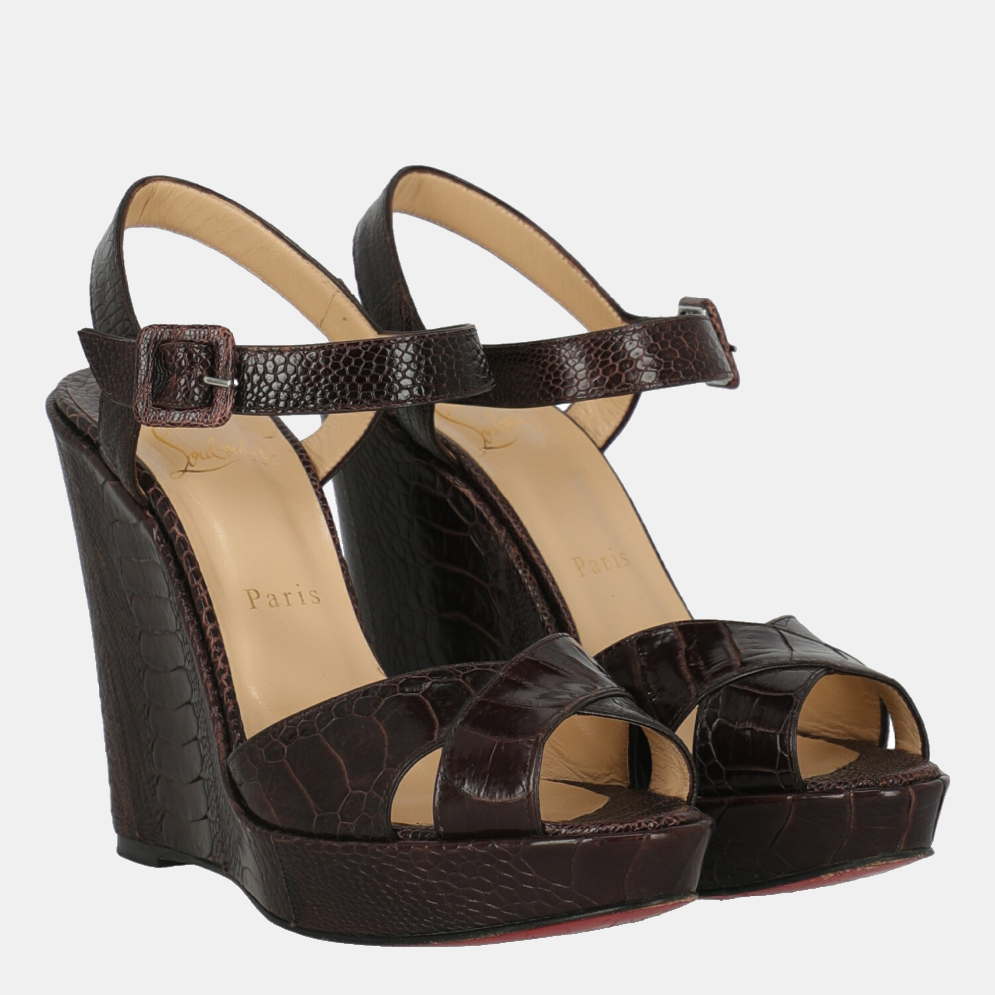 

Christian Louboutin Women's Leather Sandals - Brown - EU