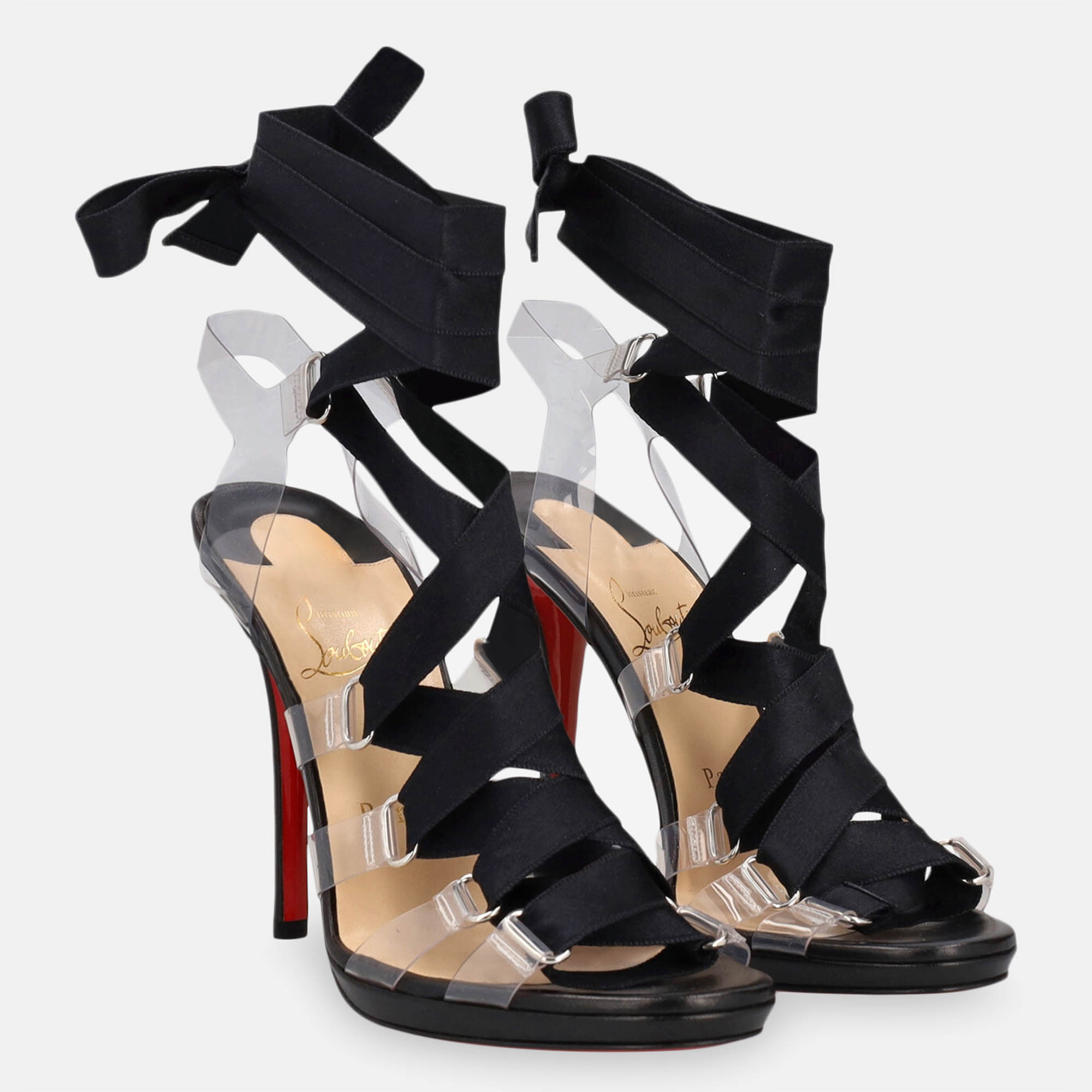 

Christian Louboutin Women's Fabric Sandals - Black - EU