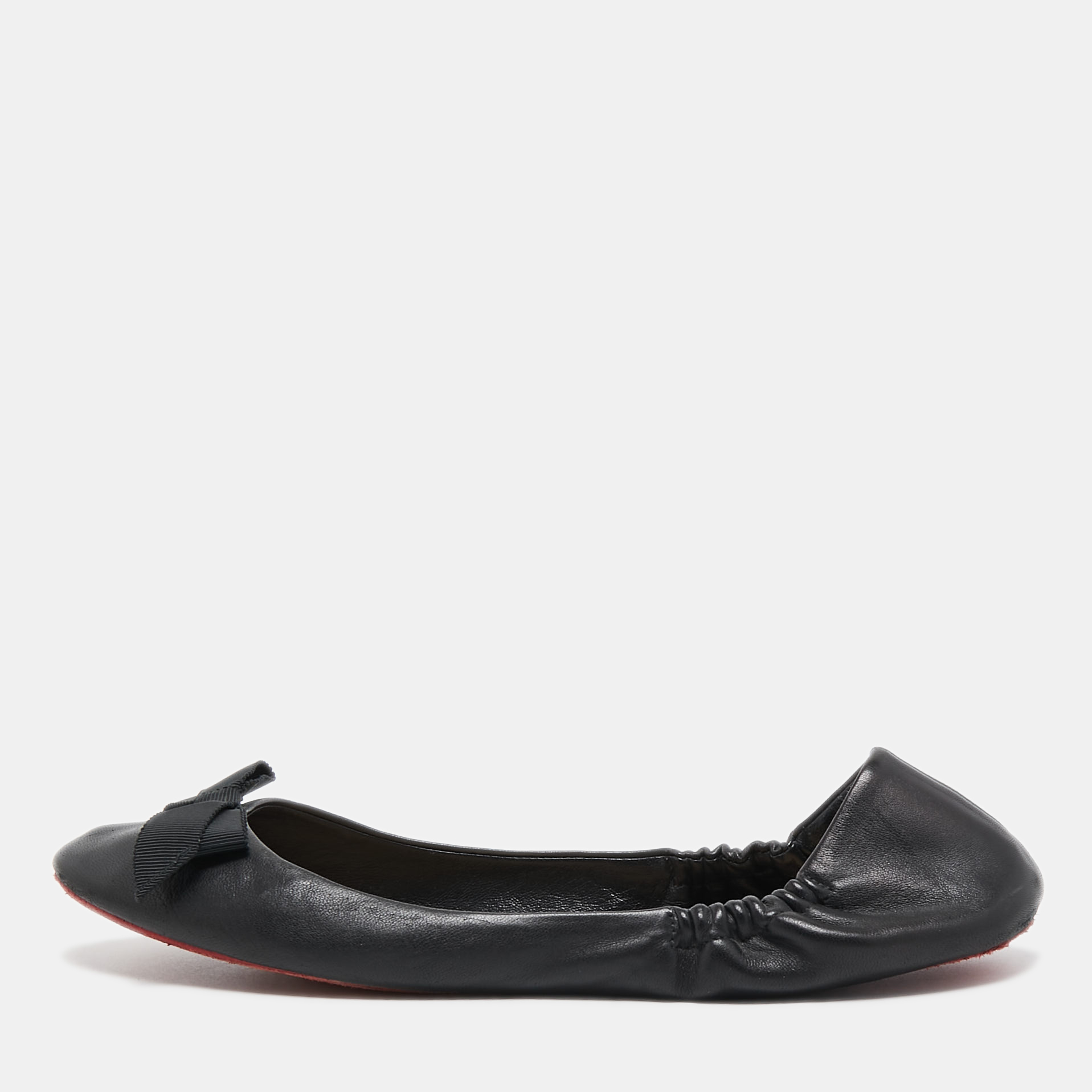 

Christian Louboutin Black Leather Air Loubi Scrunch Ballet Flats Size