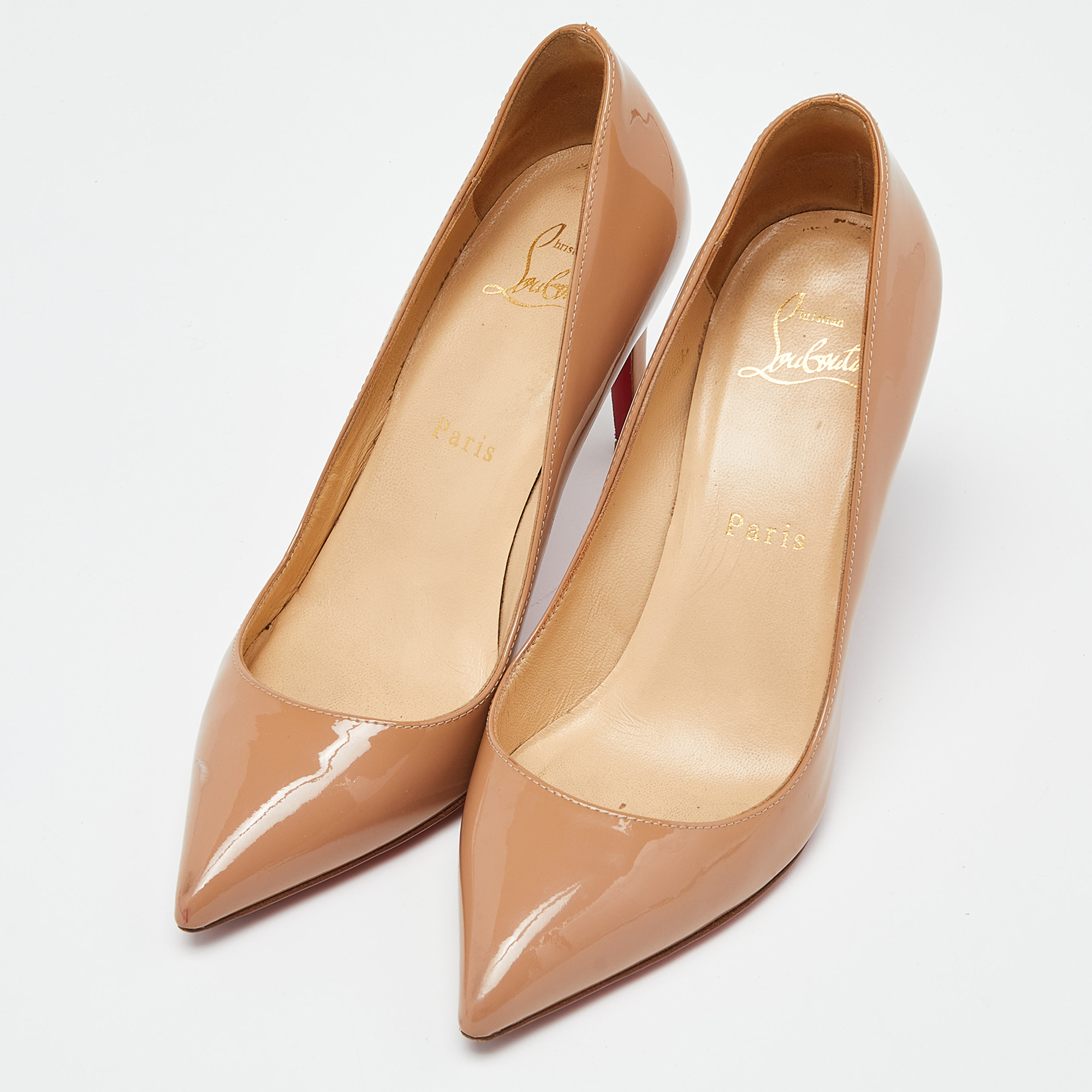 

Christian Louboutin Beige Patent Leather Pigalle Pumps Size