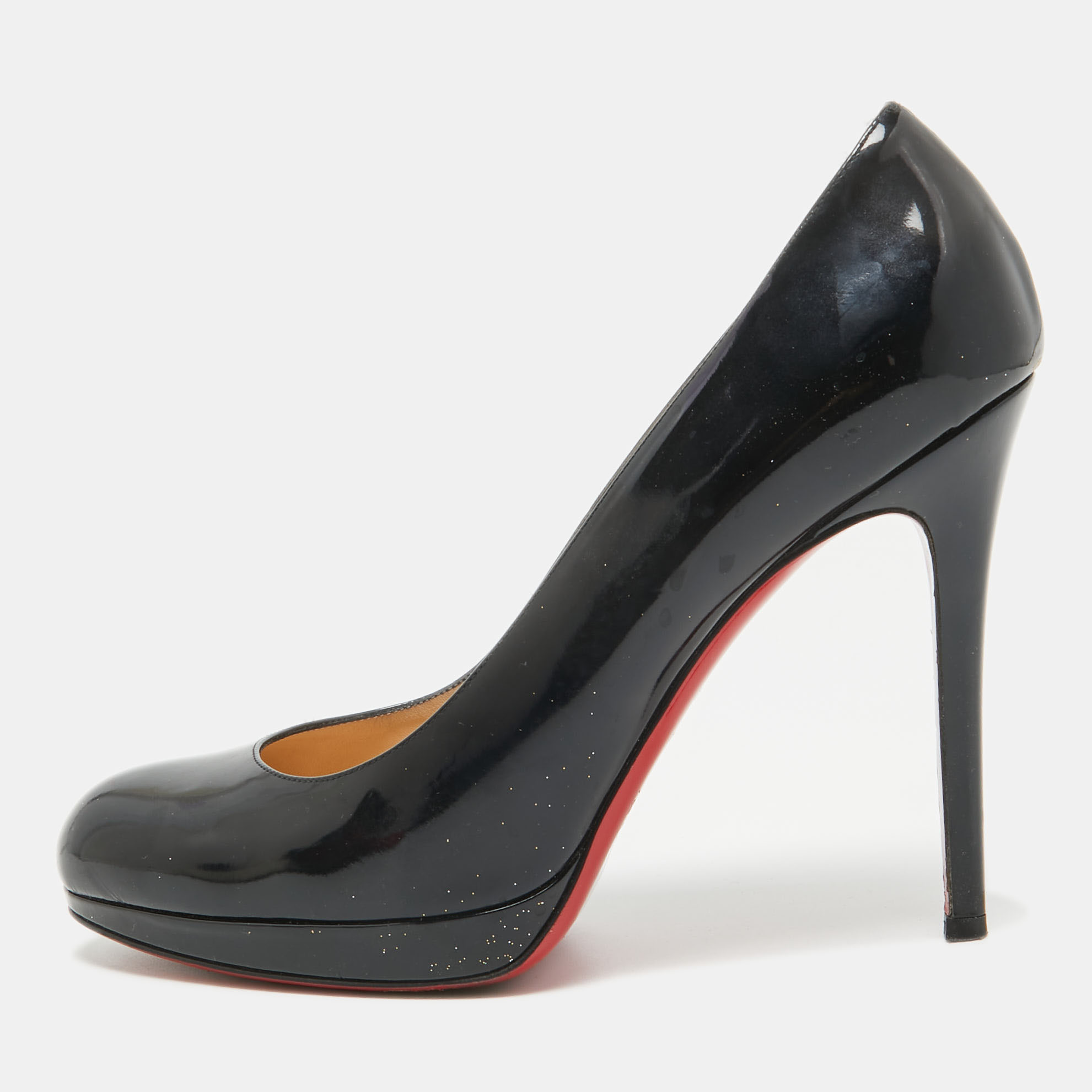 Pre-owned Christian Louboutin Black Patent Leather Bianca Pumps Size 39