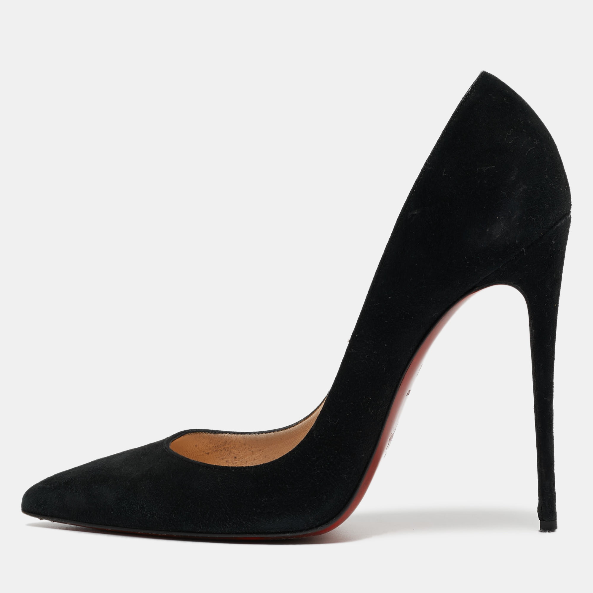 Pre-owned Christian Louboutin Black Suede So Kate Pumps Size 38.5