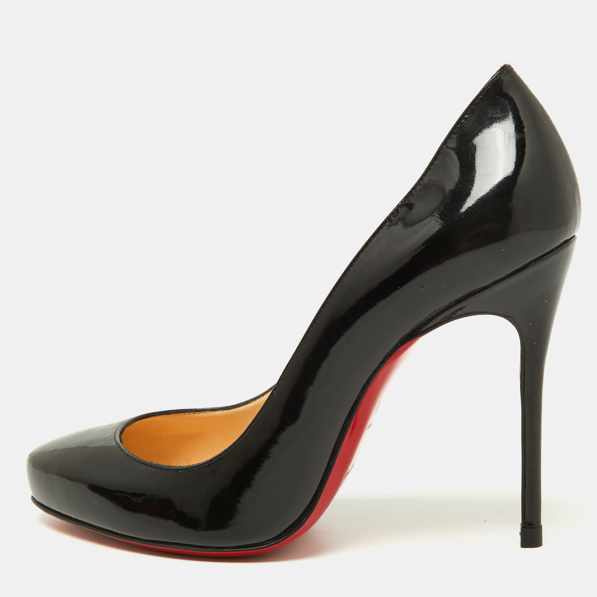 Pre-owned Christian Louboutin Black Patent Leather Elisa Pumps Size 36.5