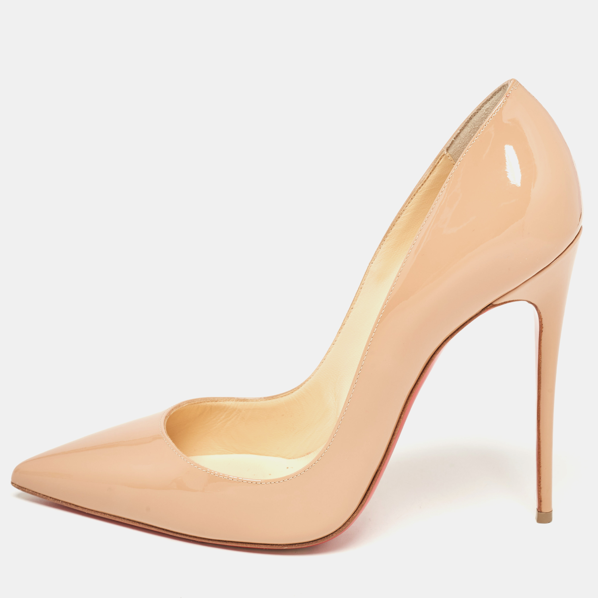 

Christian Louboutin Beige Patent Leather So Kate Pumps Size