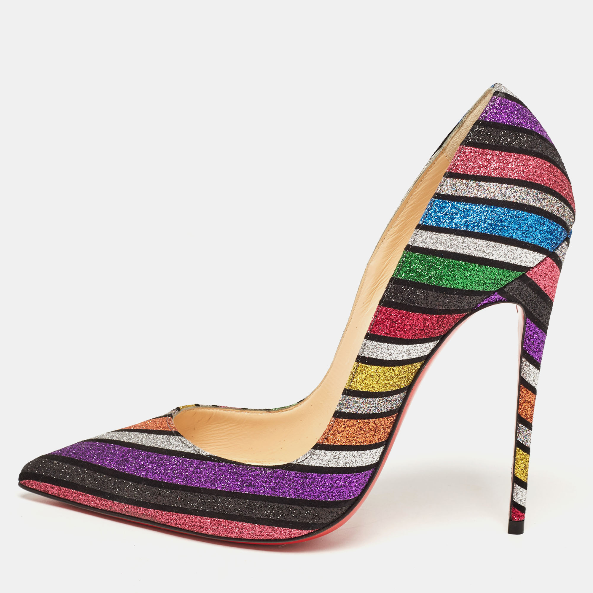 

Christian Louboutin Multicolor Glitter Accents Pumps Size