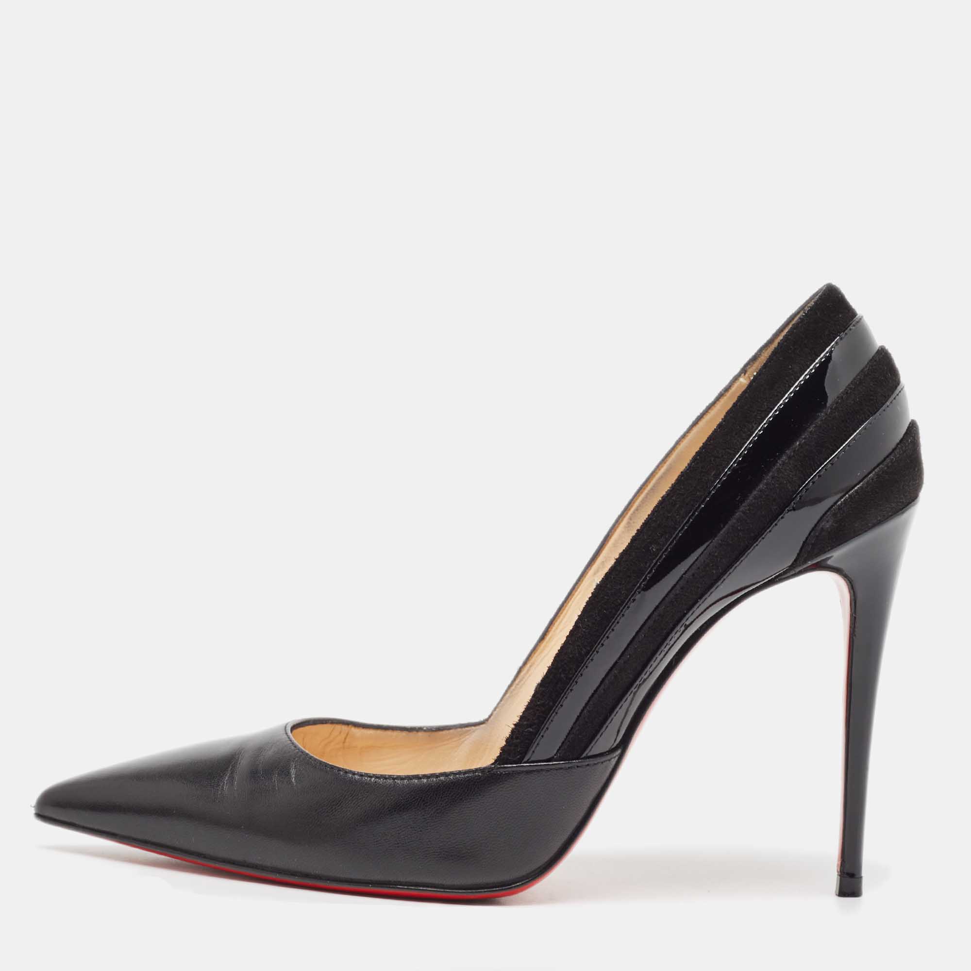 Pre-owned Christian Louboutin Black Patent Pigalle Pumps Size 36