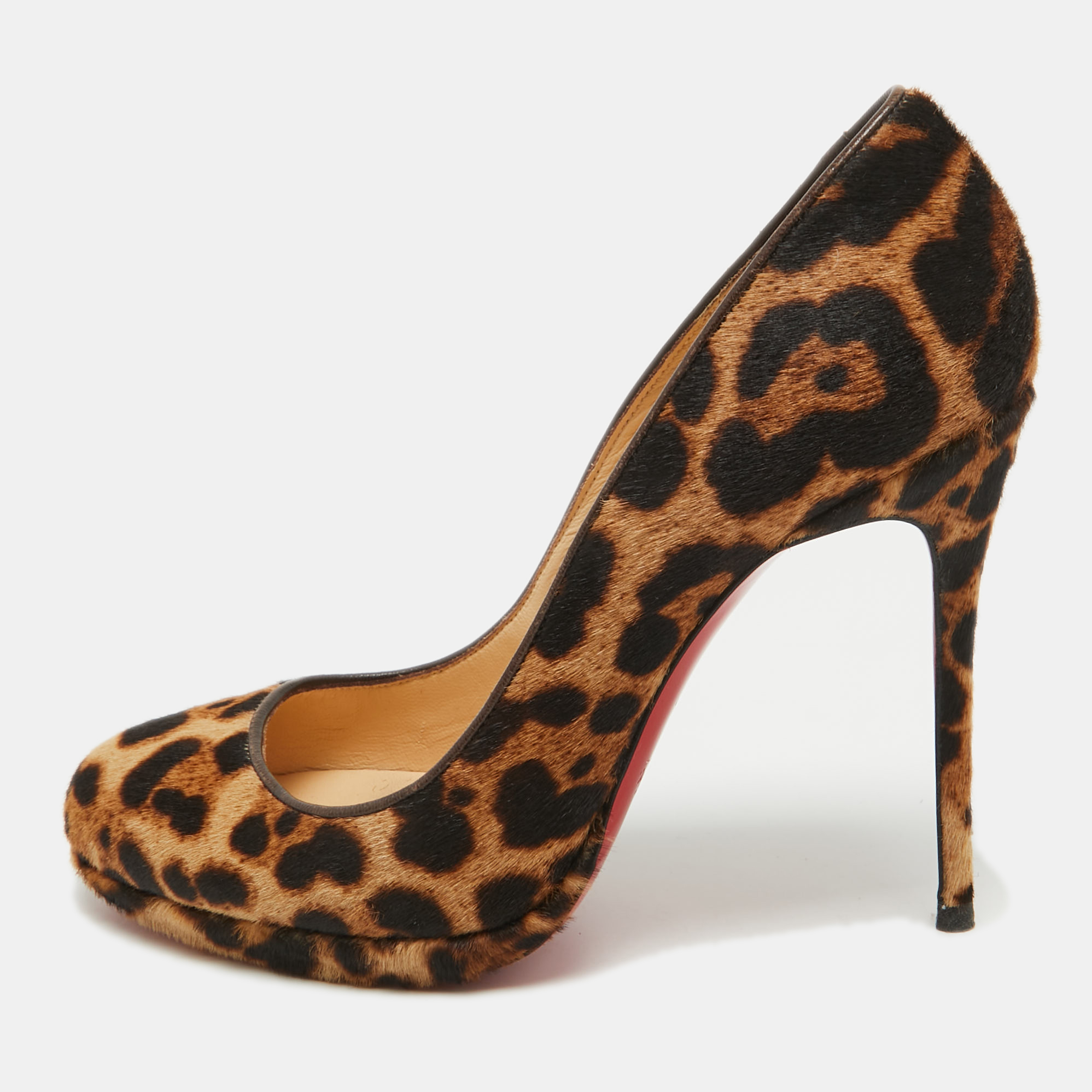 

Christian Louboutin Two Tone Leopard Print Calf Hair Neofilo Pumps Size, Brown