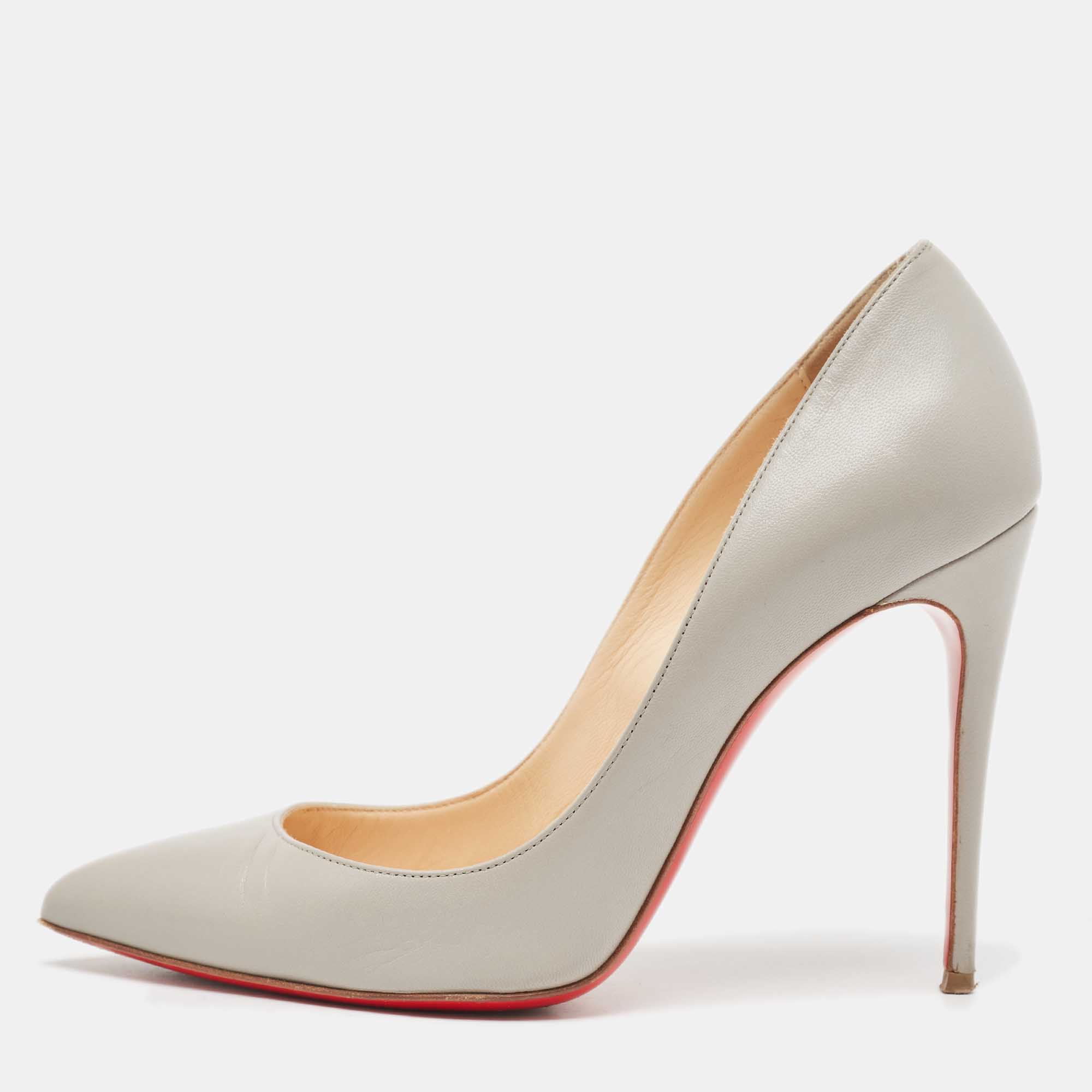 

Christian Louboutin Grey Leather Pigalle Follies Pumps Size