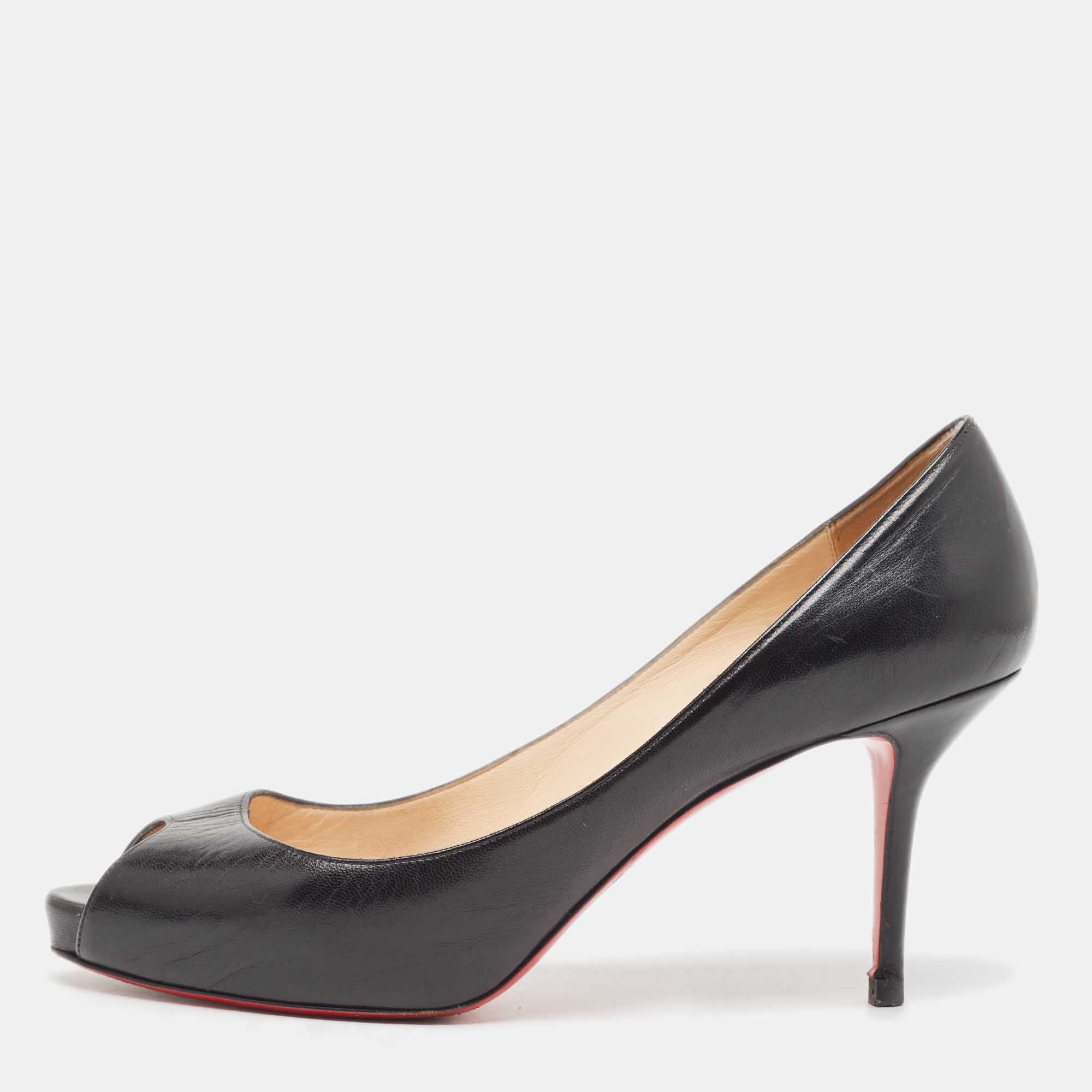 

Christian Louboutin Black Leather Very Prive Pumps Size