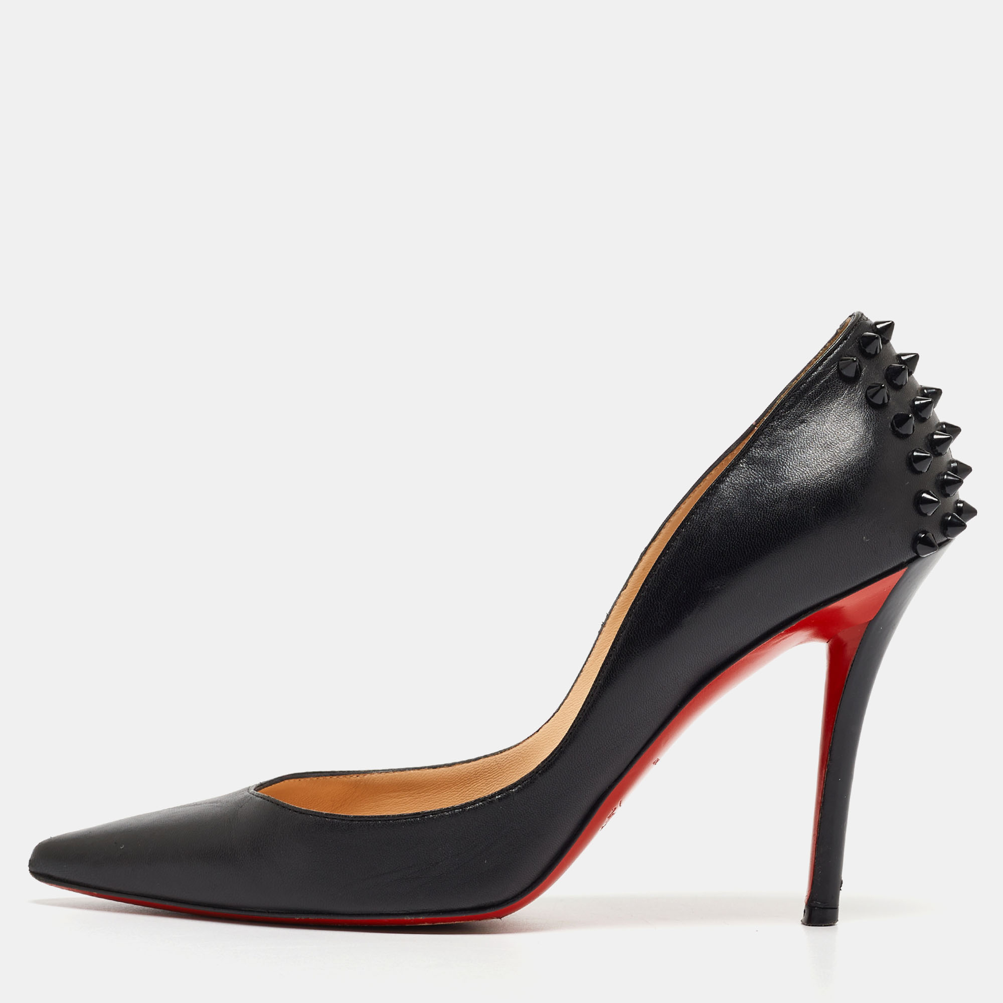 Pre-owned Christian Louboutin Black Leather Zappa Pumps Size 38