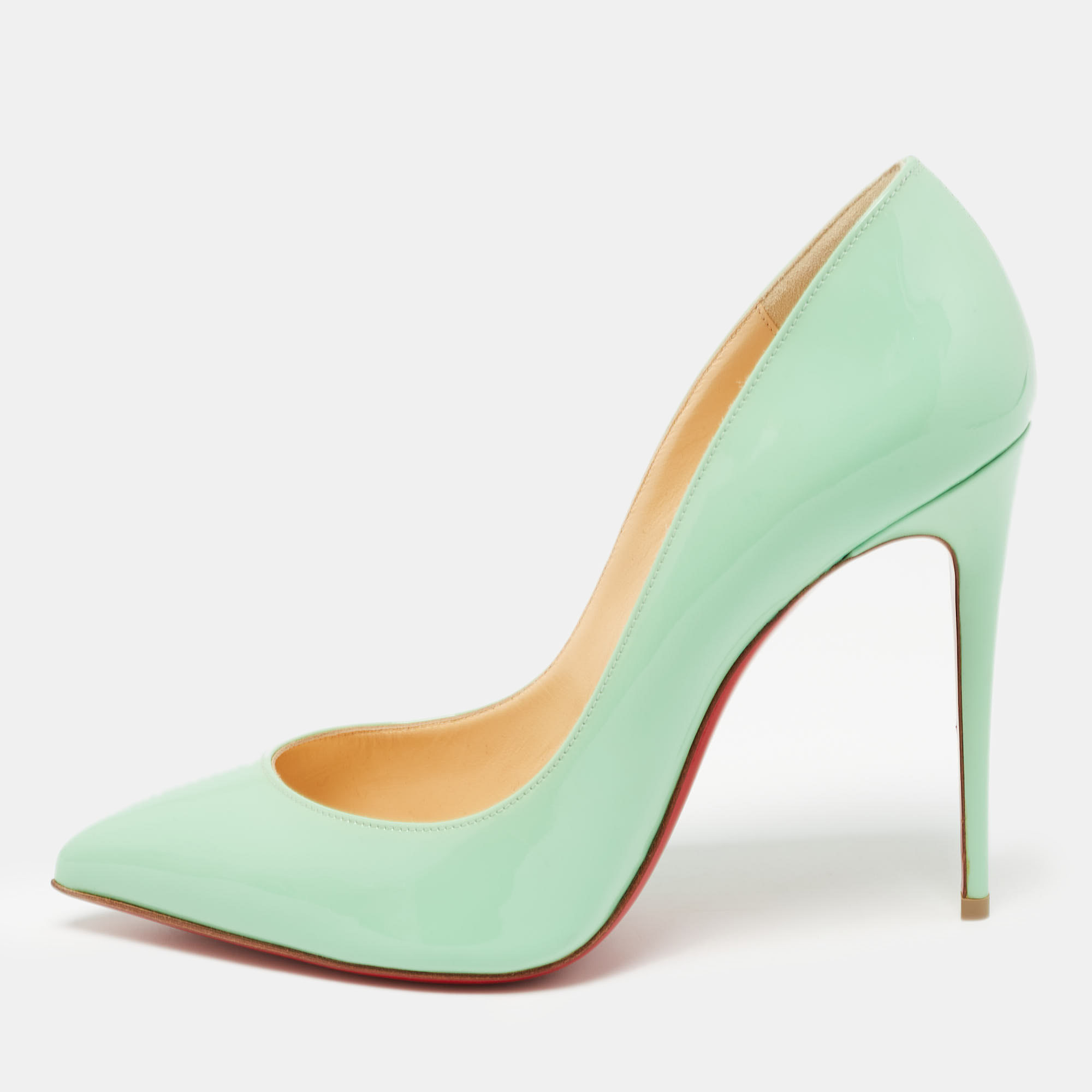 

Christian Louboutin Green Patent Leather Pigalle Follies Pumps Size