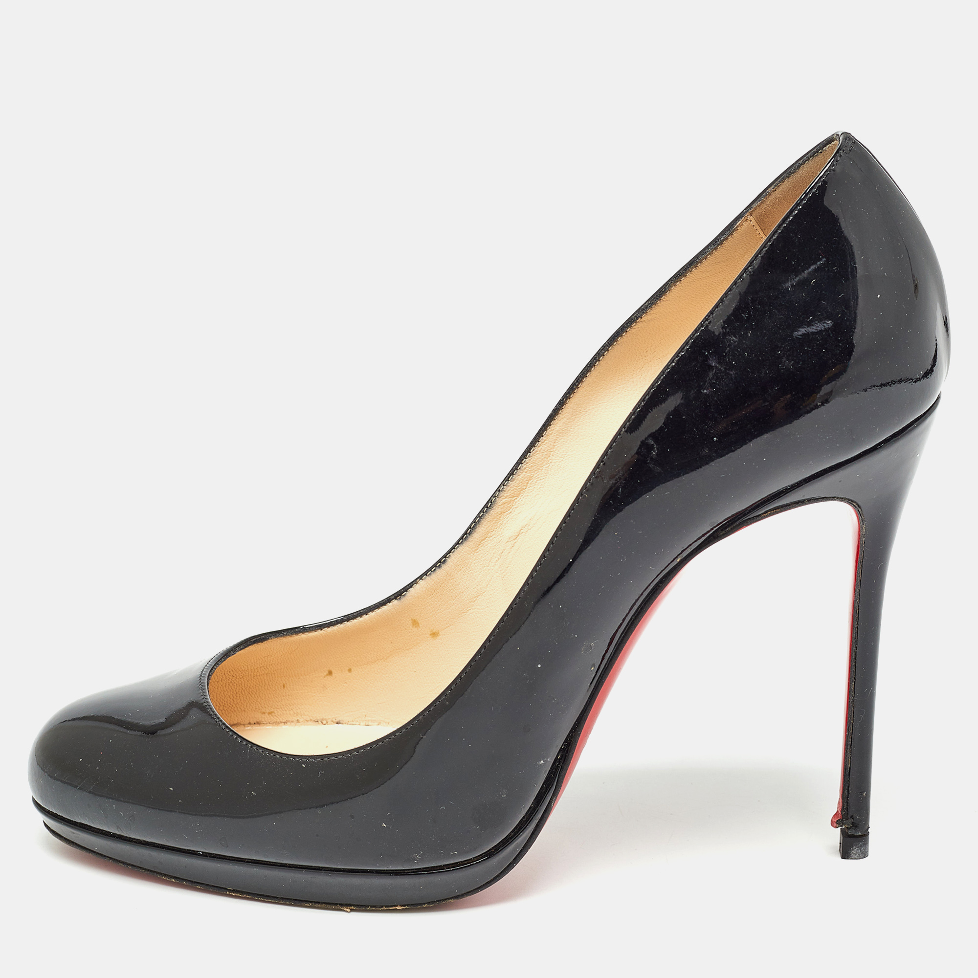 Pre-owned Christian Louboutin Black Patent New Simple Pumps Size 38.5