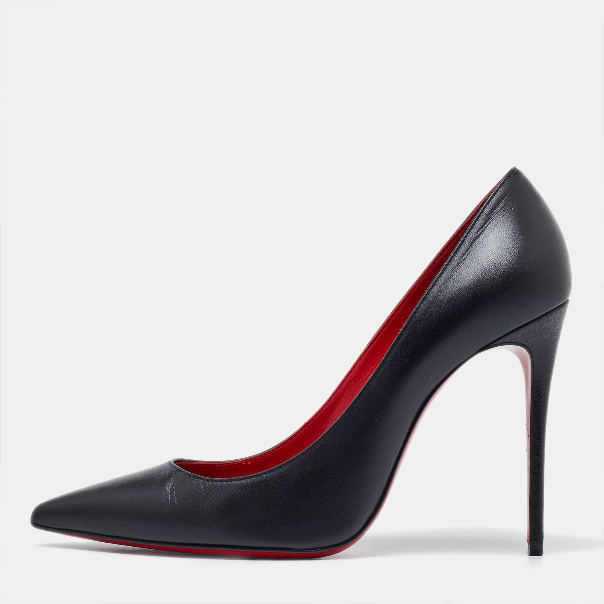

Christian Louboutin Black Leather Pointed Toe Pumps Size