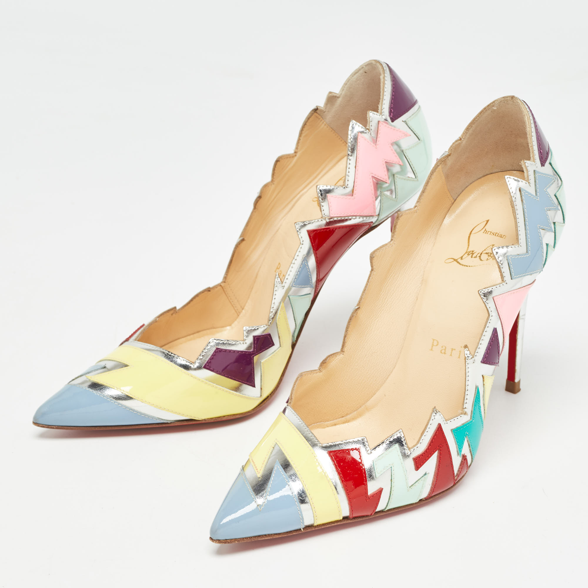 Christian Louboutin Multicolor Patent and Leather Explotek Pumps Size 34.5 