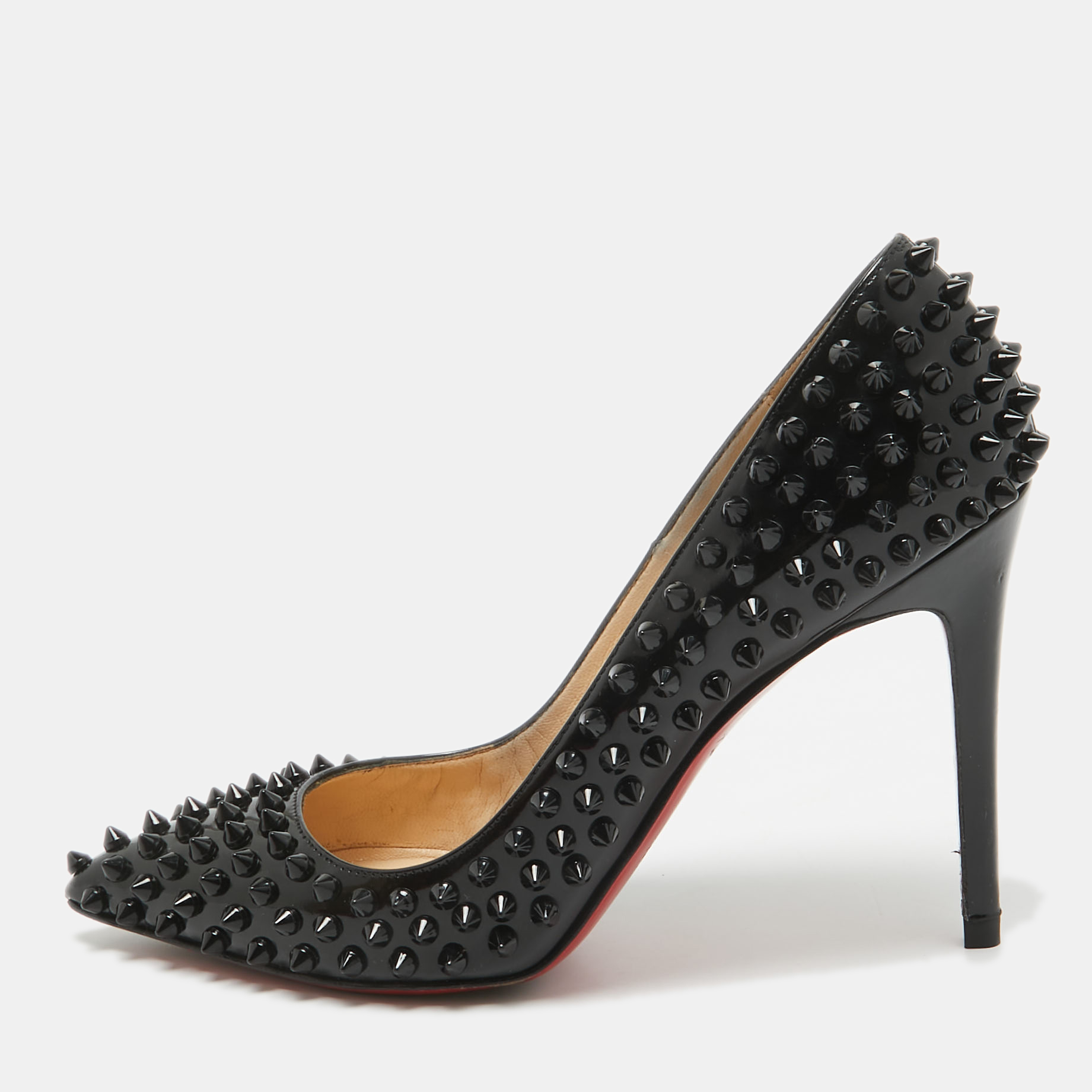 

Christian Louboutin Black Patent Leather Pigalle Spikes Pumps Size