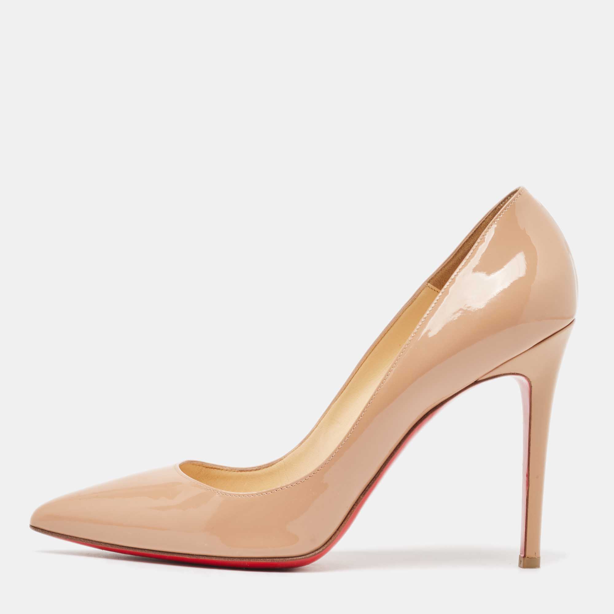 

Christian Louboutin Beige Patent Leather Pigalle Pumps Size