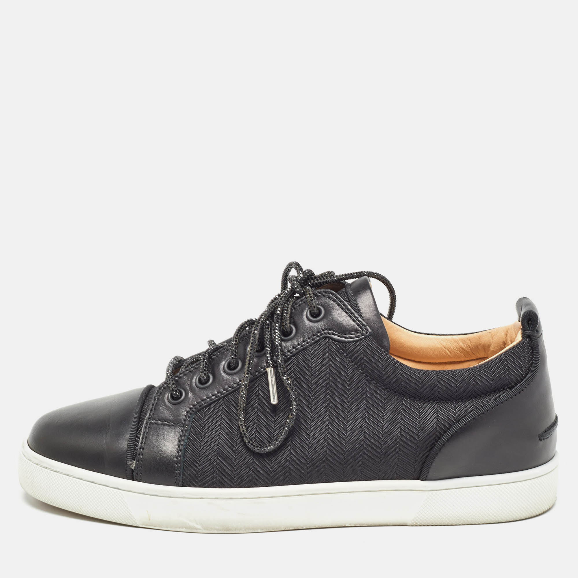 

Christian Louboutin Black Leather and Fabric Louis Junior Sneakers Size