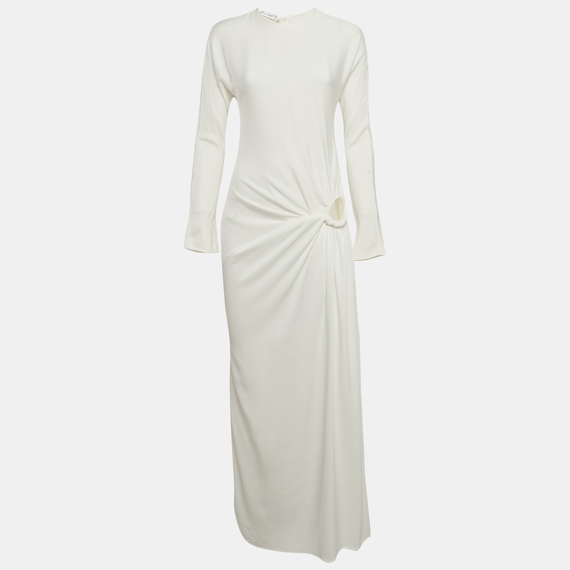 

Christopher Esber White Crepe Cut-Out Twisted Long Sleeve Maxi Dress M